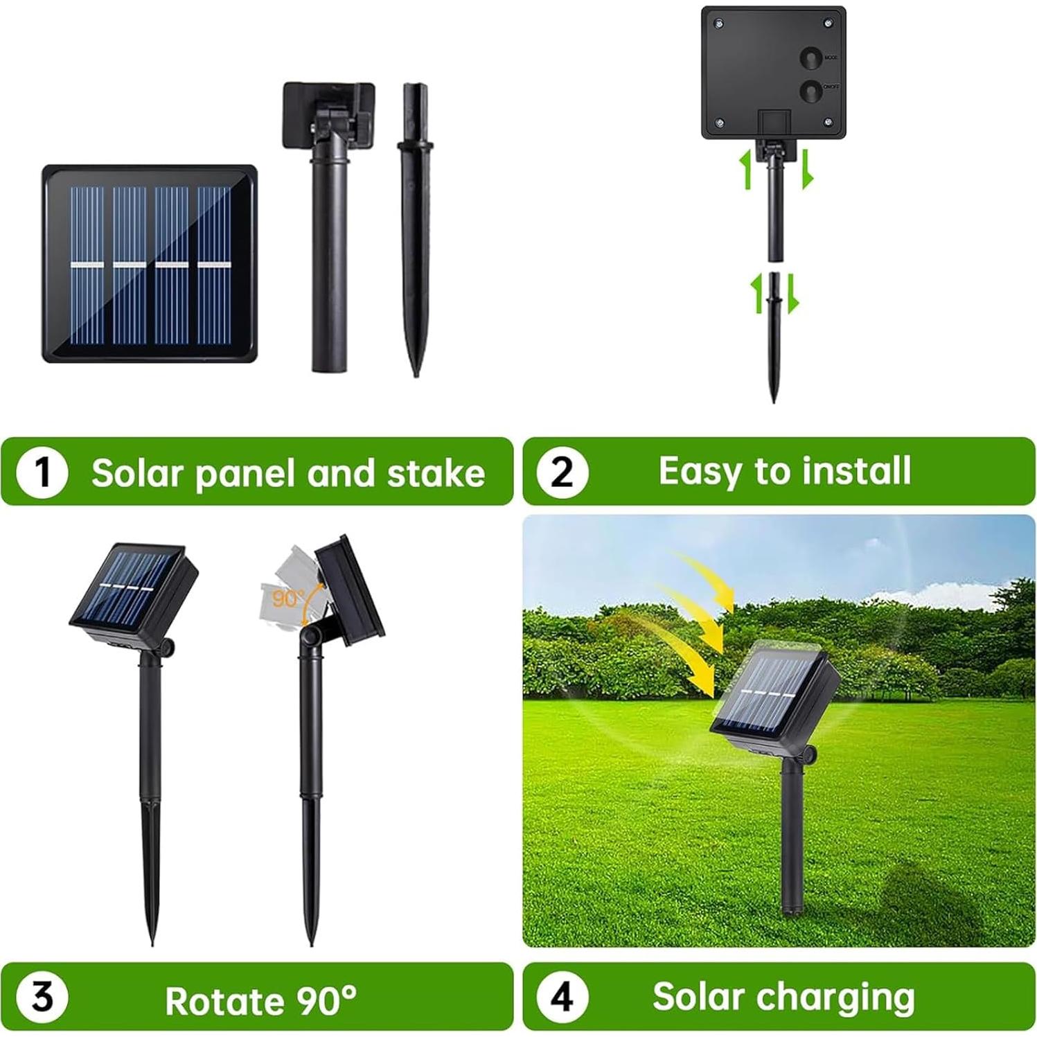 Luces de tira LED solares Ousam 6.0m impermeables 180 LED