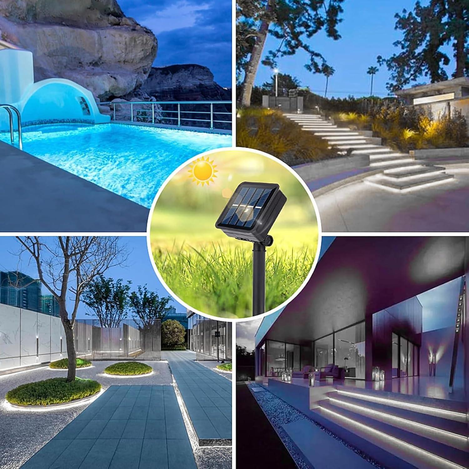 Luces de tira LED solares Ousam 6.0m impermeables 180 LED