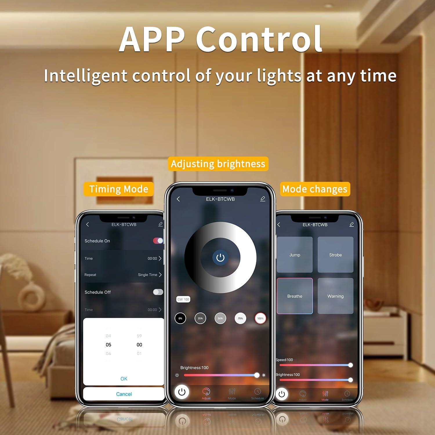 Tira LED COB 10m Yeewhale 3000K Regulable con Control Remoto