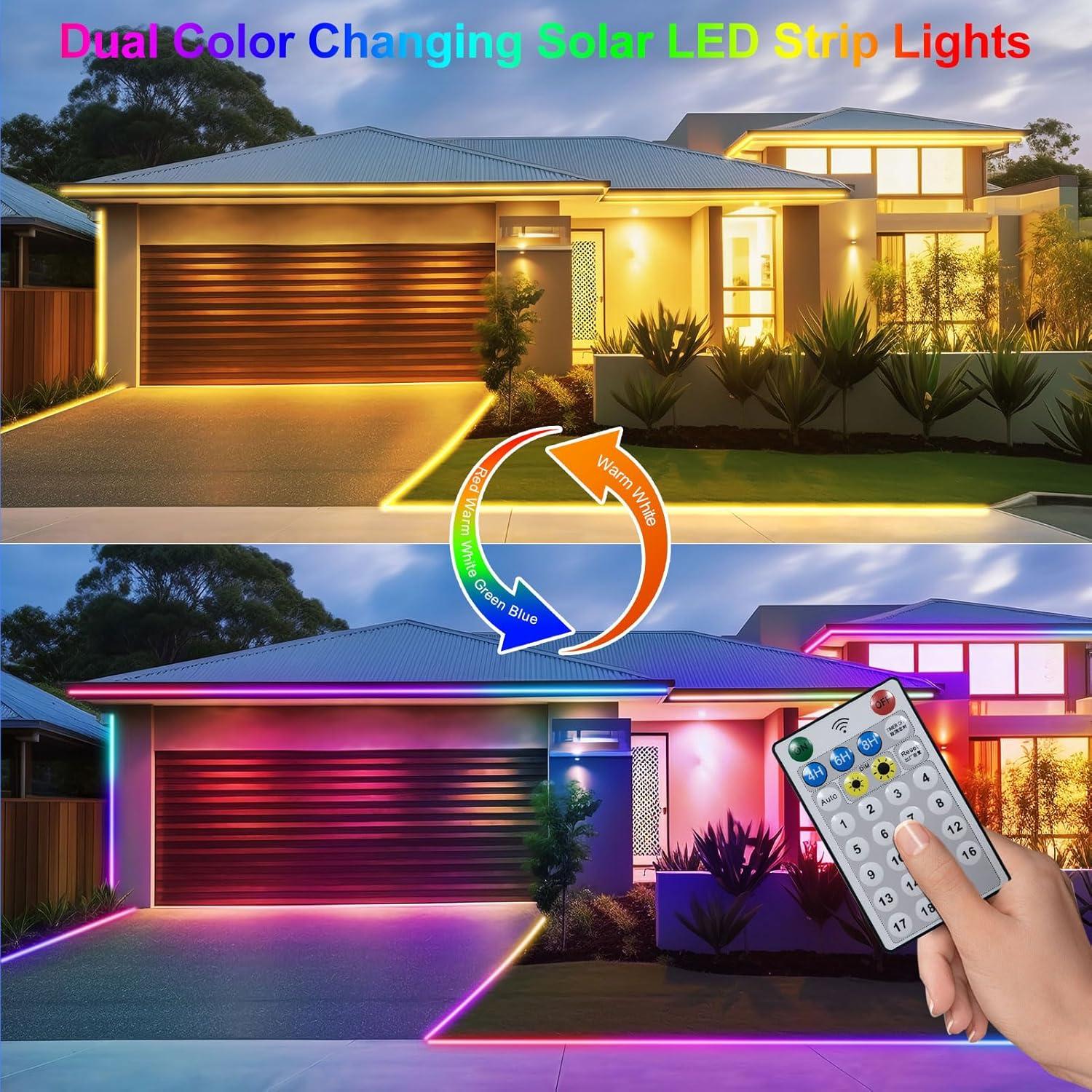 Luces de tira LED solares ZAIYW 10m IP68 control remoto