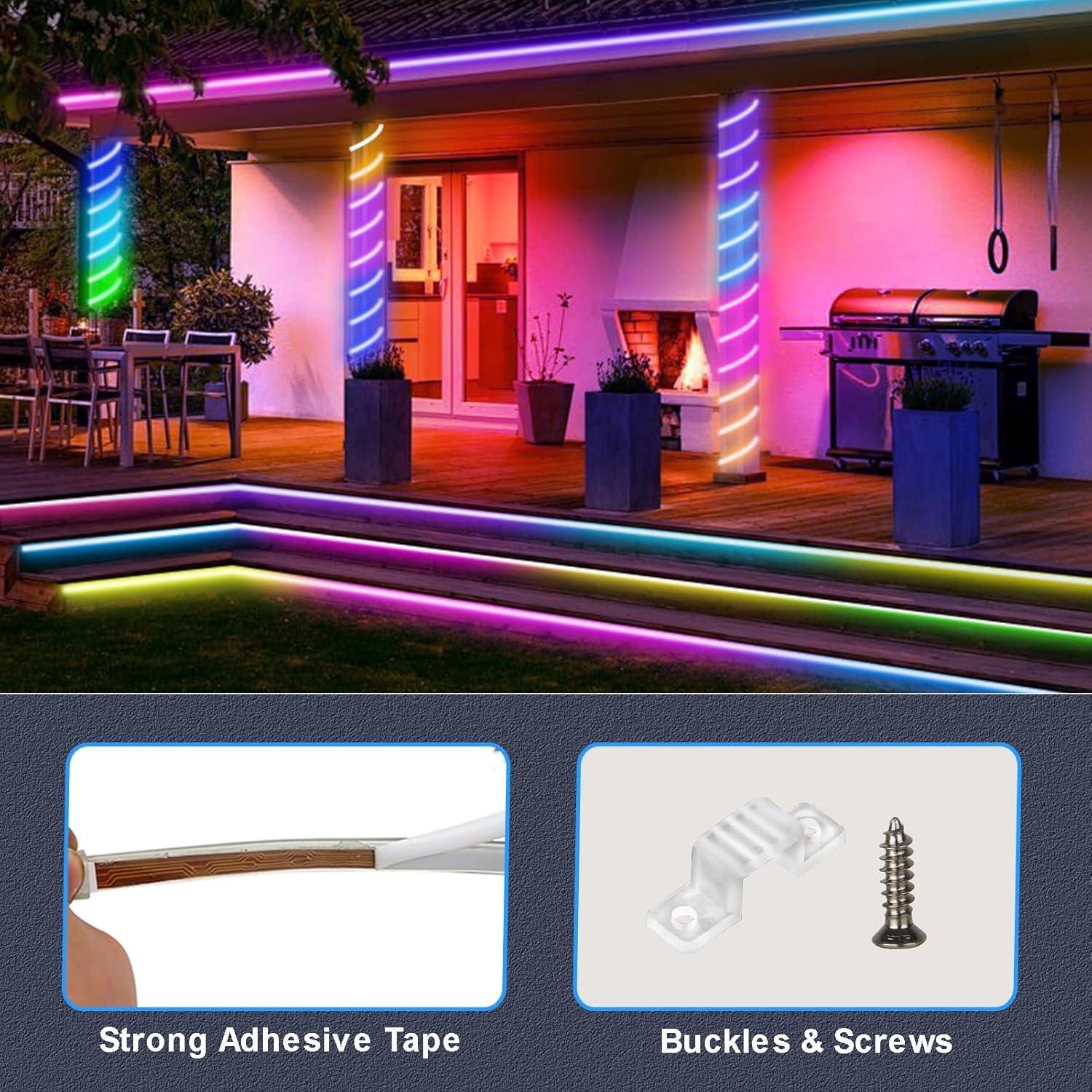 Luces de tira LED solares ZAIYW 10m IP68 control remoto