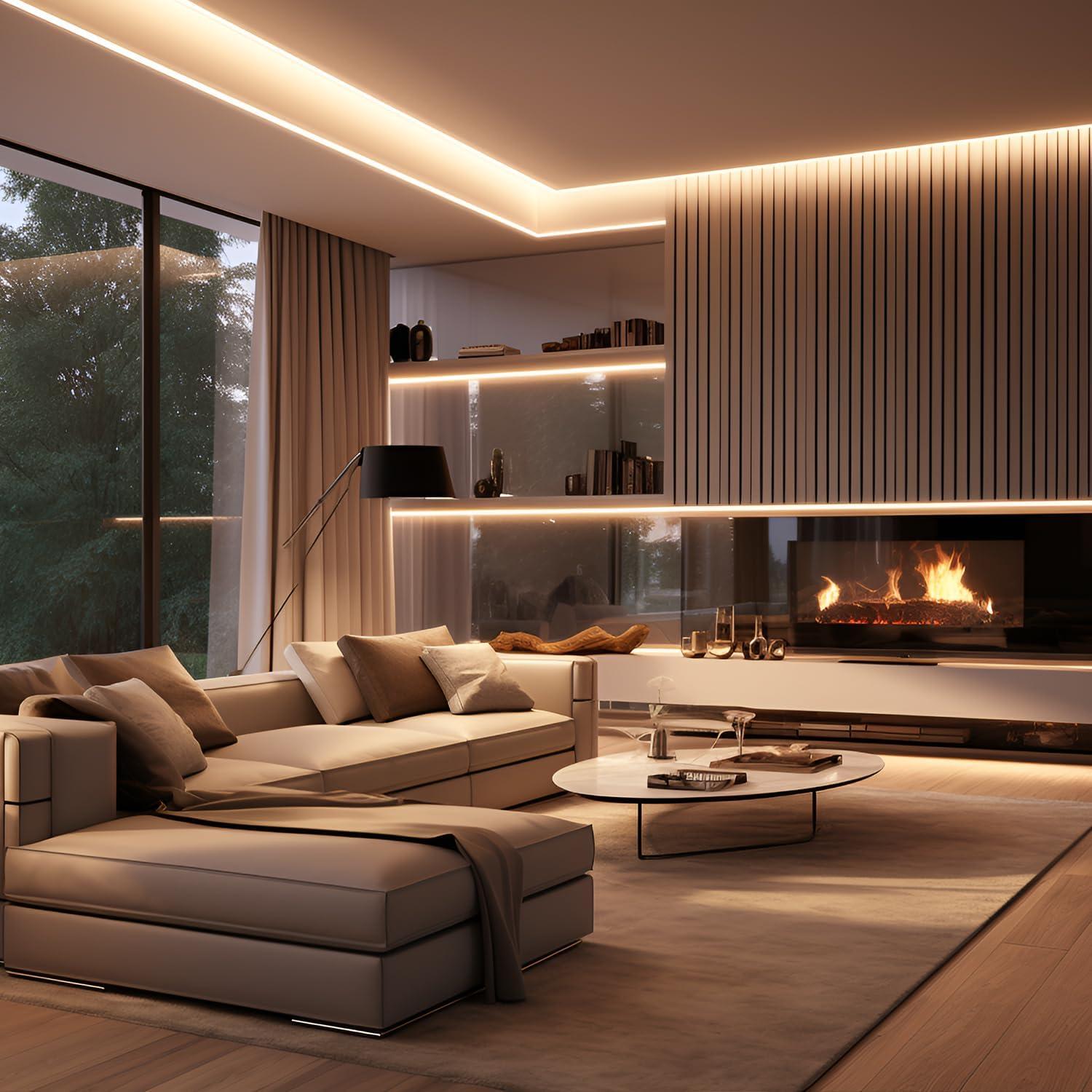 Tira de luces LED COB 5m 12V VOEWT blanca 6000K alta CRI