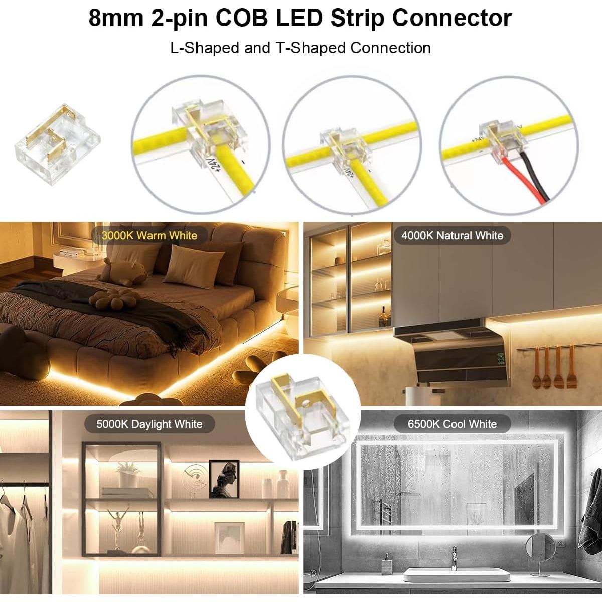 Tira de luz LED COB Wefomey 10m regulable 2700K-6500K