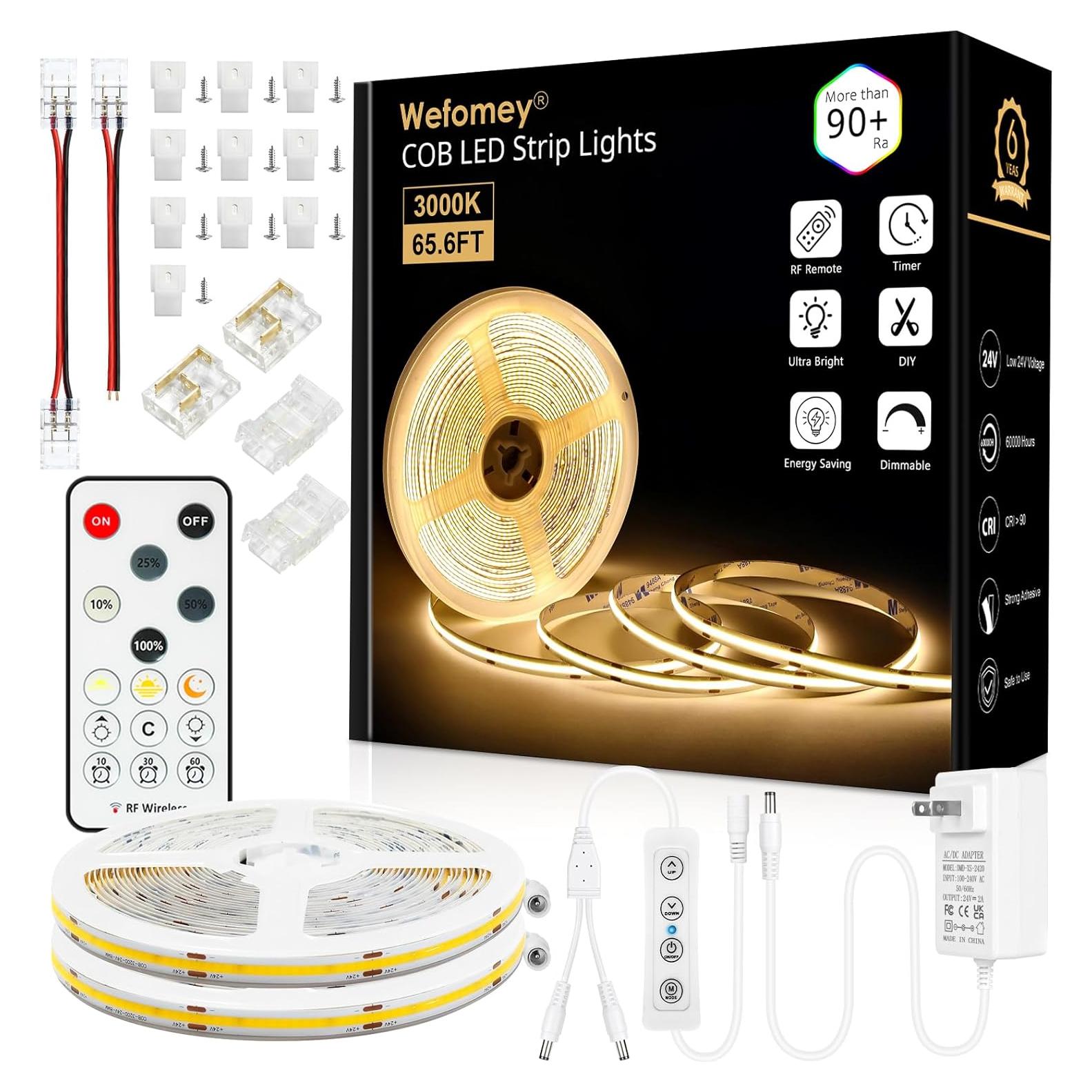 Tira LED COB 20m 3000K Dimmable con Control Remoto - Dong Guan