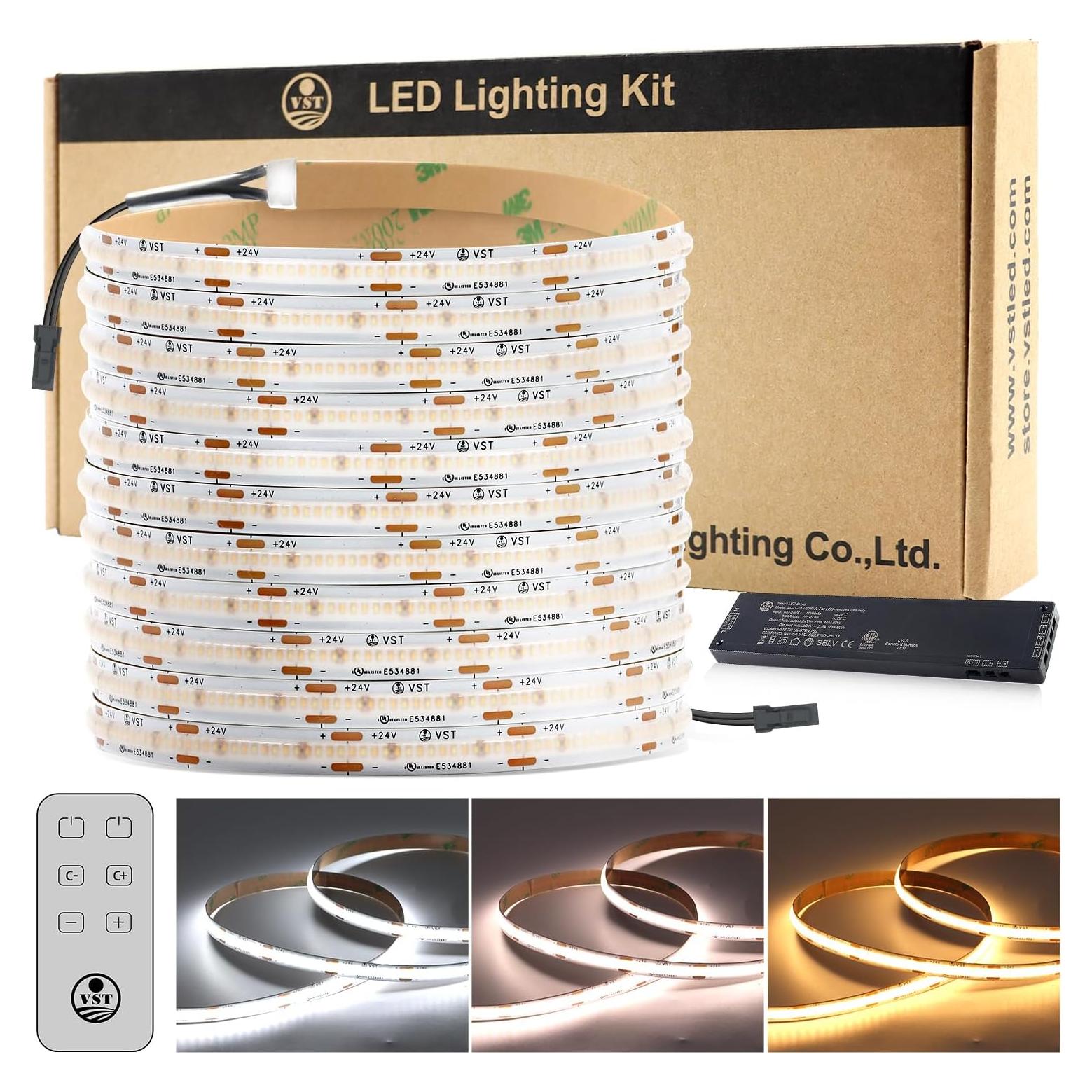 Tira de LED COB VST 5m 24V Regulable 2700K-6500K CRI 93