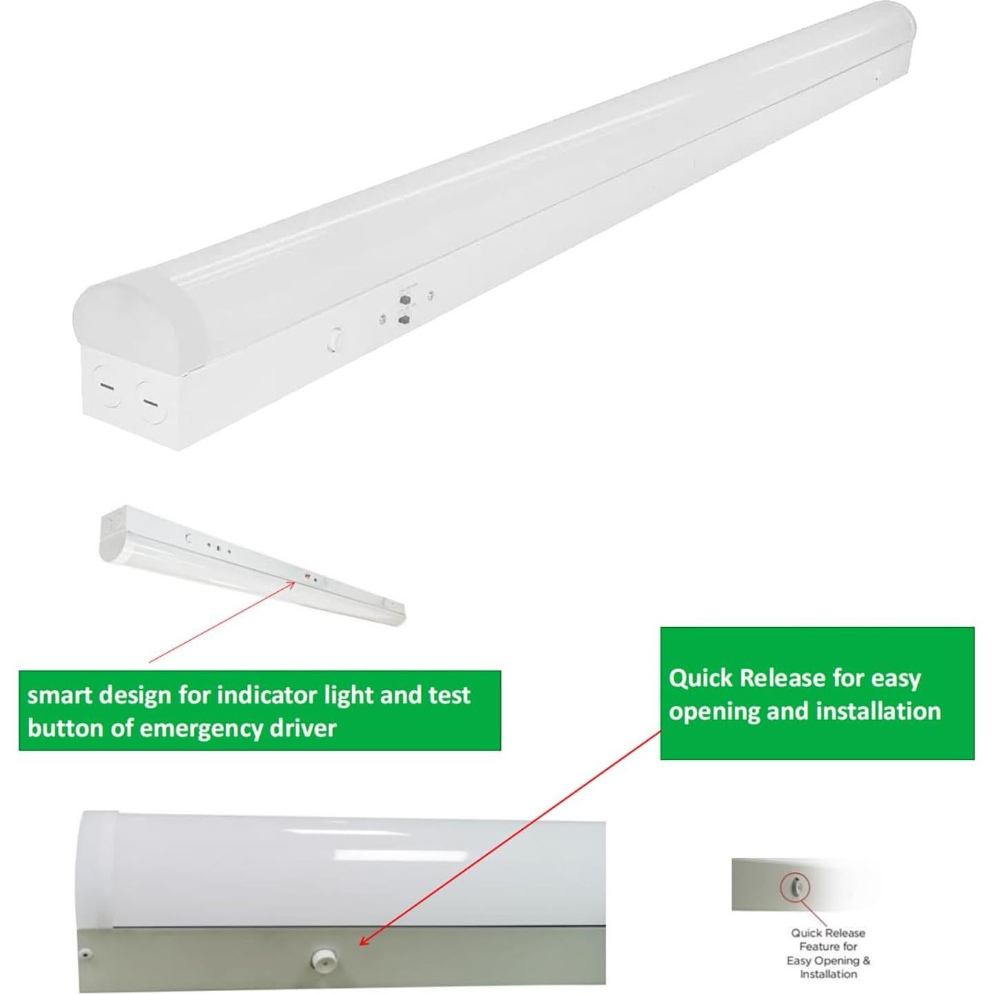 Luz de Tira LED 4 Pies Galekoon 40W 3500/4000/5000K Ajustable