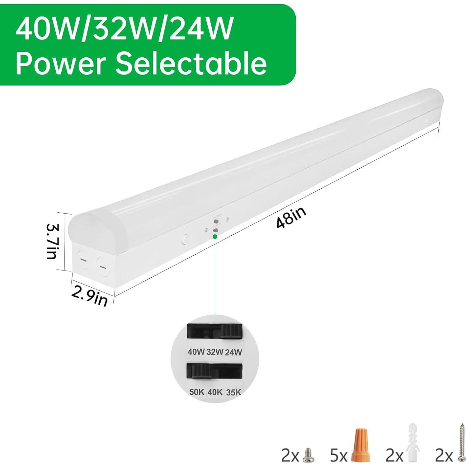 Luz de Tira LED 4 Pies Galekoon 40W 3500/4000/5000K Ajustable