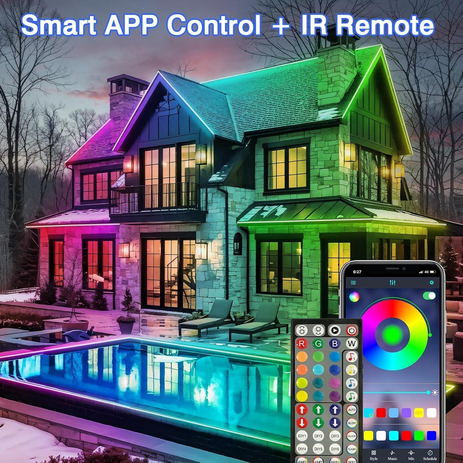Tira LED Exterior Impermeable ZOEGI 15m RGB IP68 Control Remoto