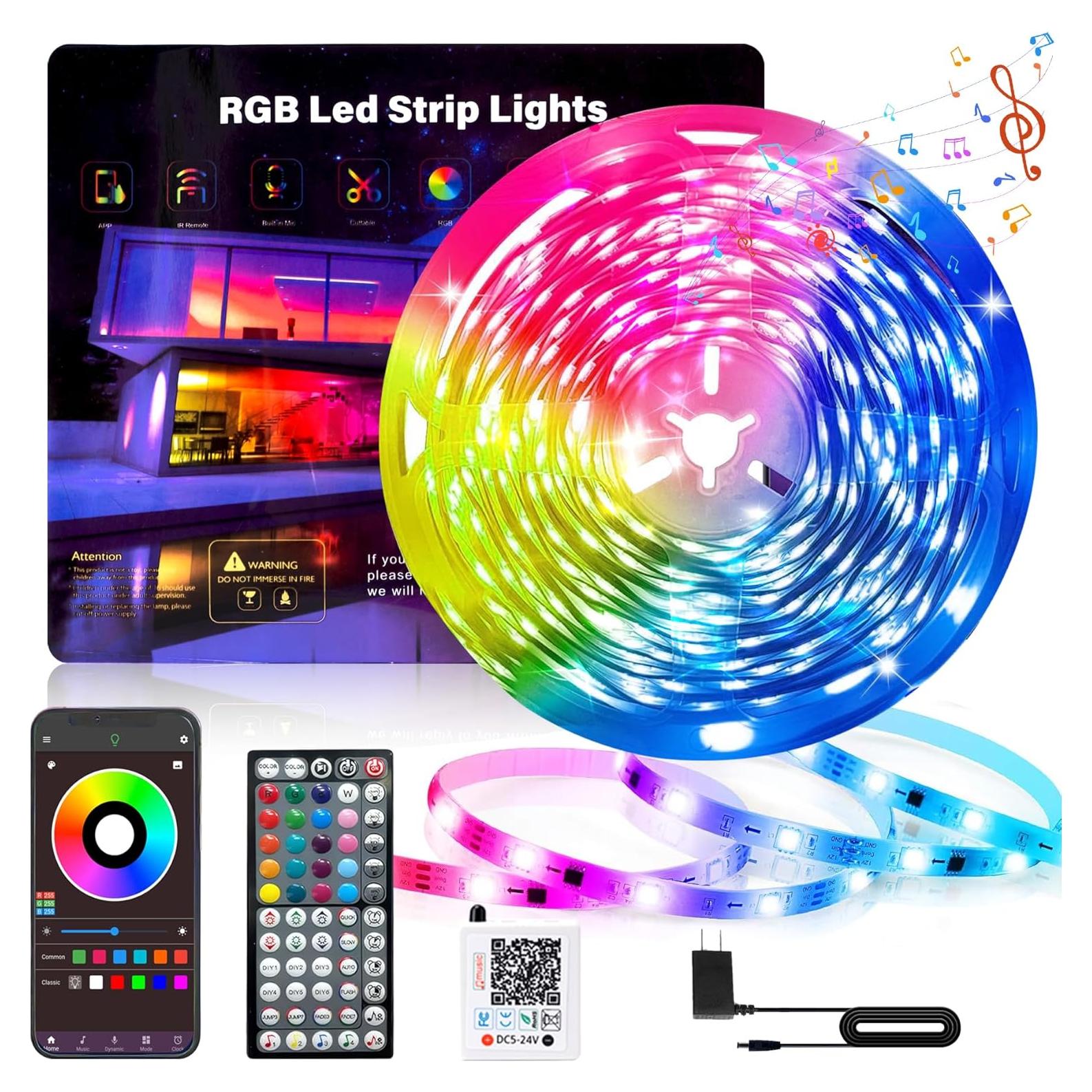 Tira LED RGB 10m NBBUFF con Control Remoto y APP