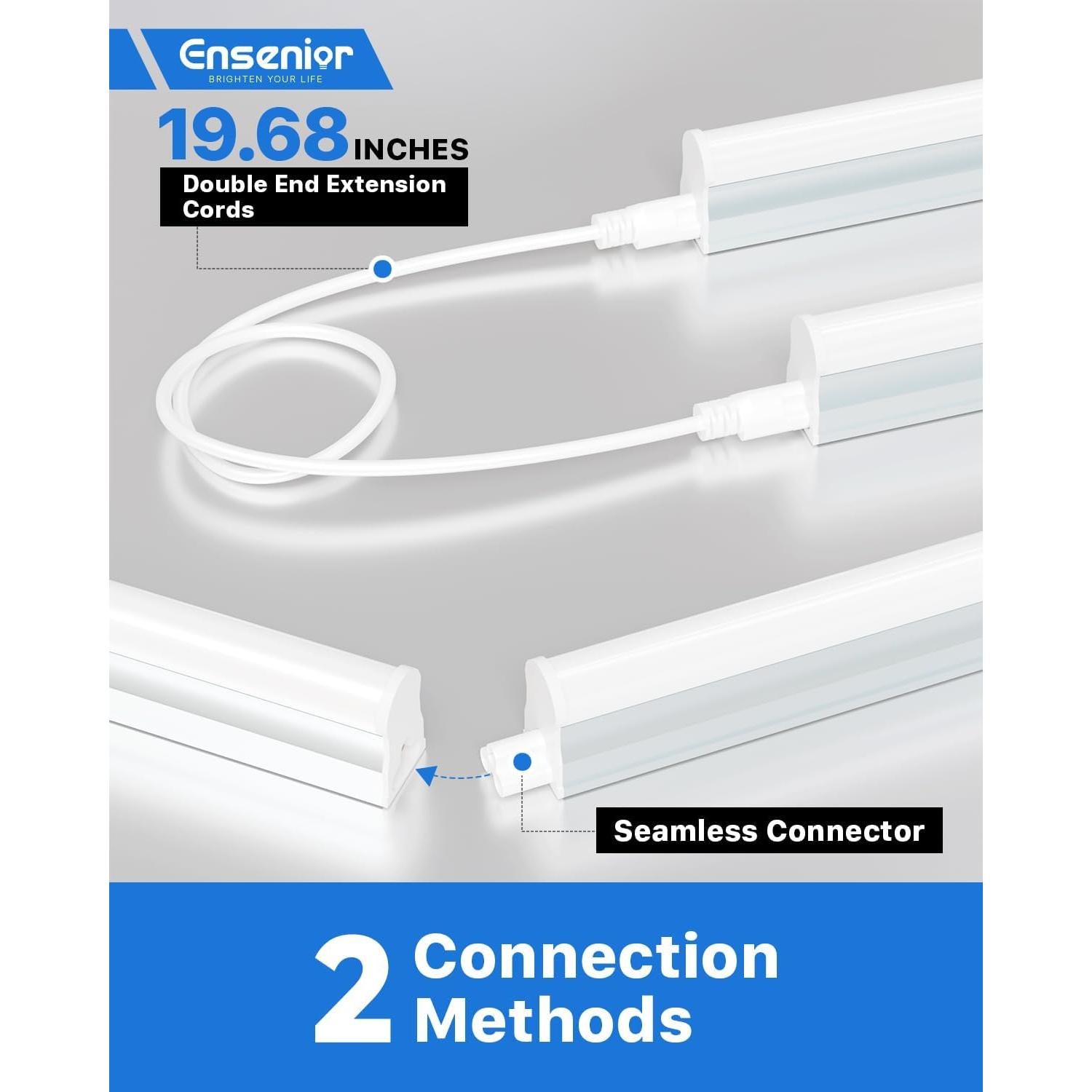 Paquete de 6 Luces LED T5 Ensenior 20W 2000LM 6500K 1.22m