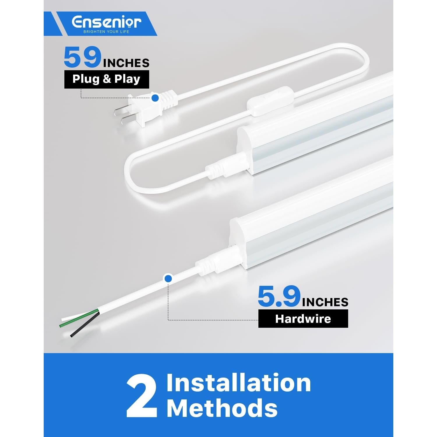 Paquete de 6 Luces LED T5 Ensenior 20W 2000LM 6500K 1.22m