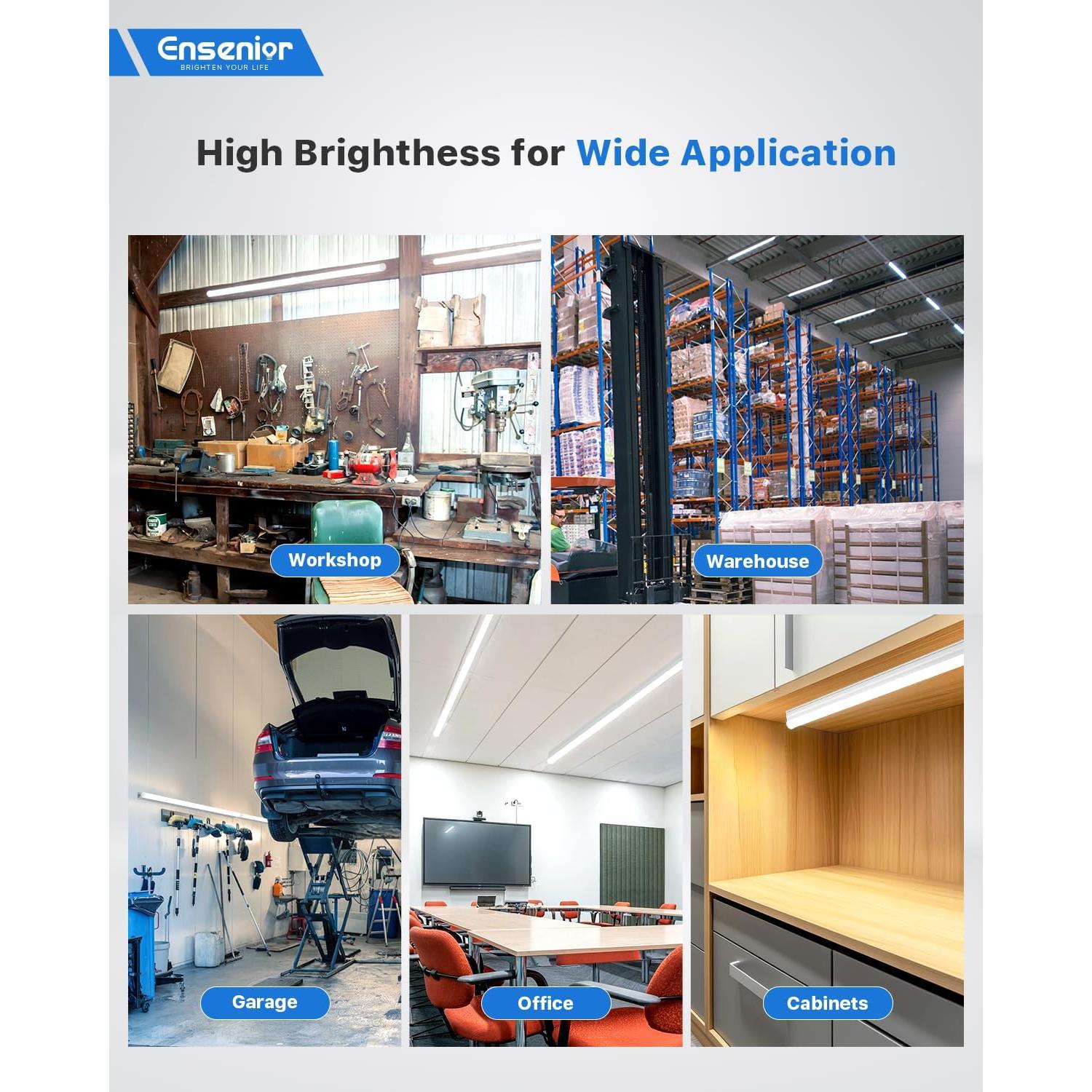 Paquete de 6 Luces LED T5 Ensenior 20W 2000LM 6500K 1.22m