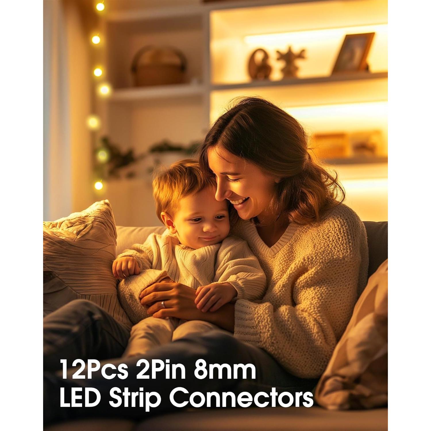 Conectores LED HitLights 12 Pack 2 Pines 8mm Sin Soldadura