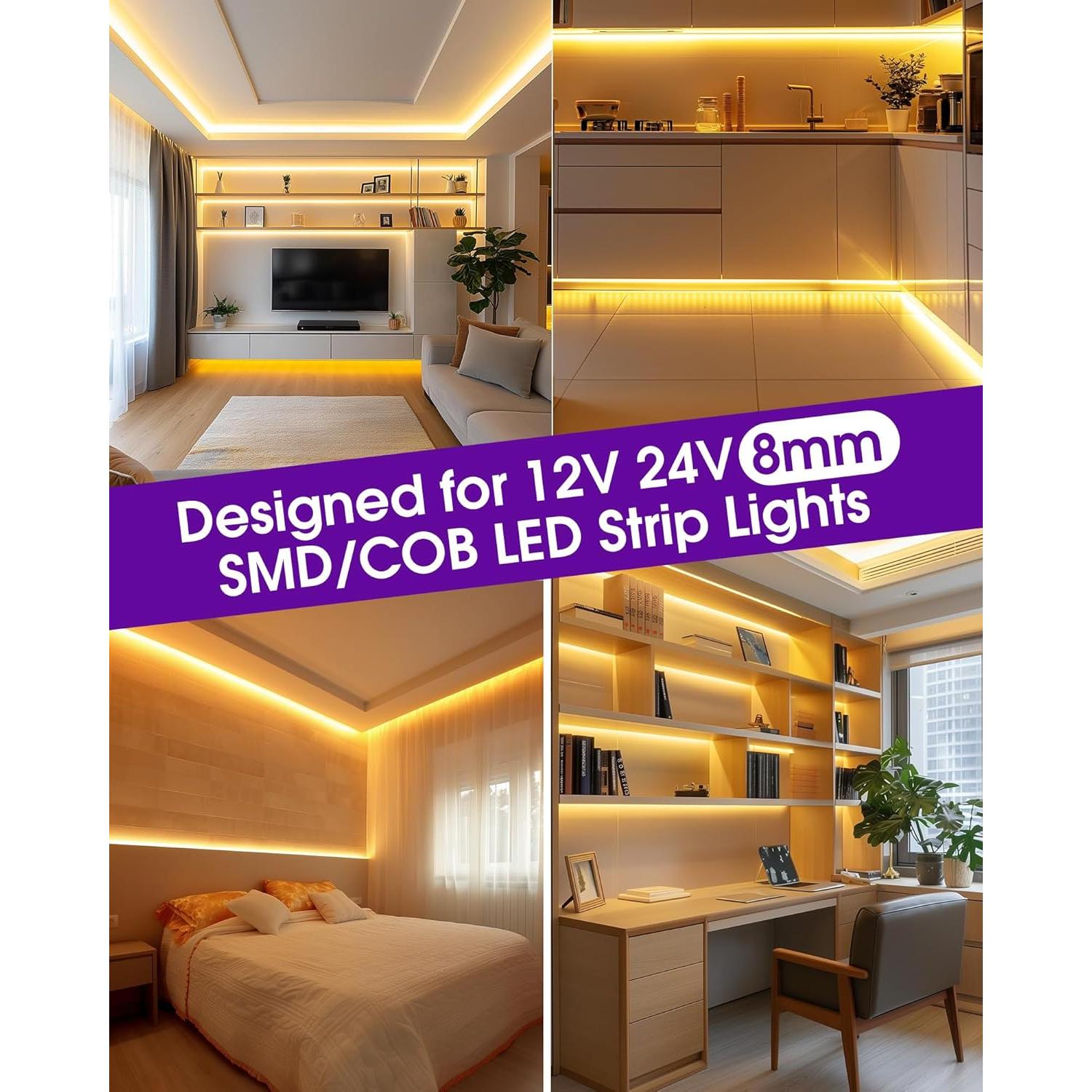 Conectores LED HitLights 12 Pack 2 Pines 8mm Sin Soldadura