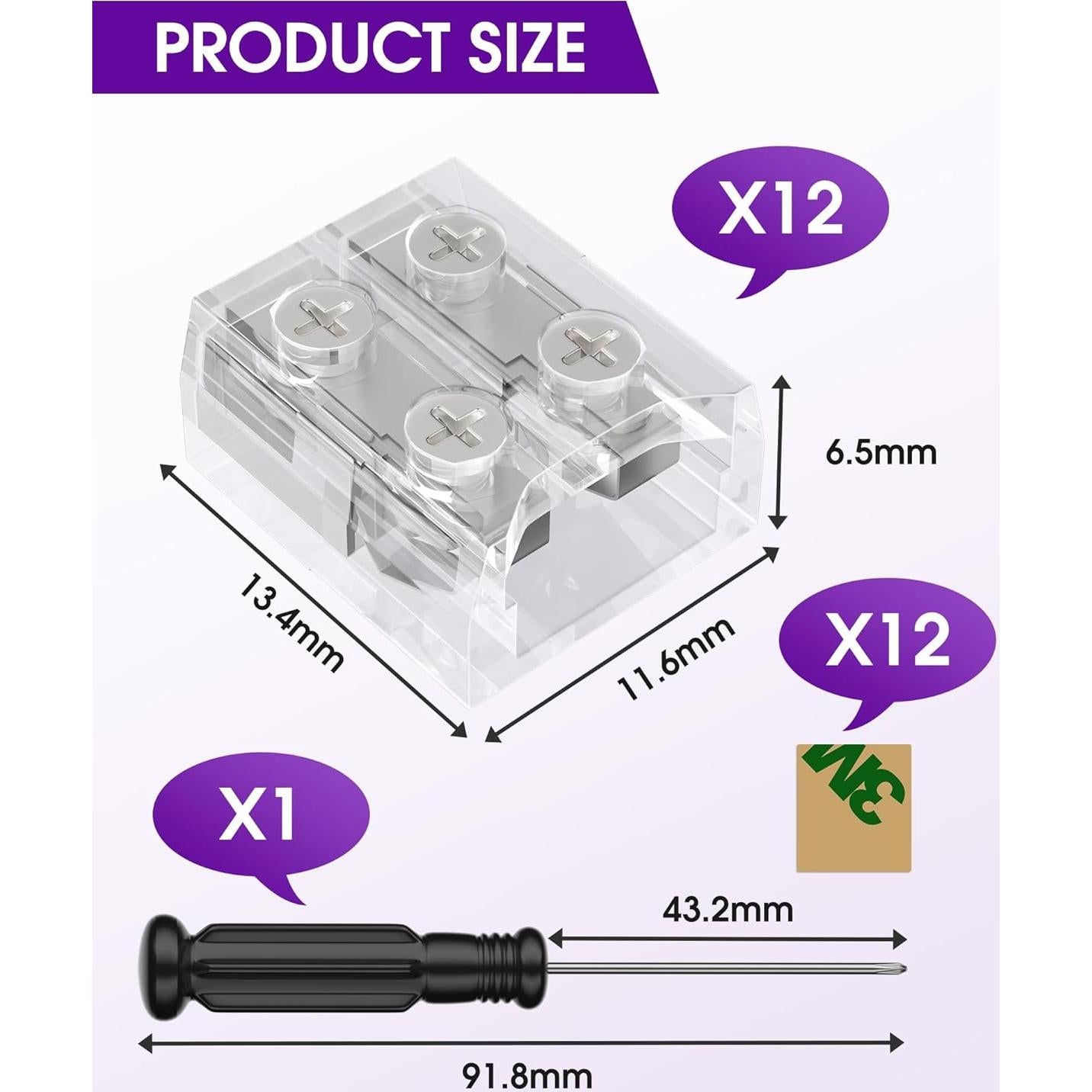 Conectores LED HitLights 12 Pack 2 Pines 8mm Sin Soldadura