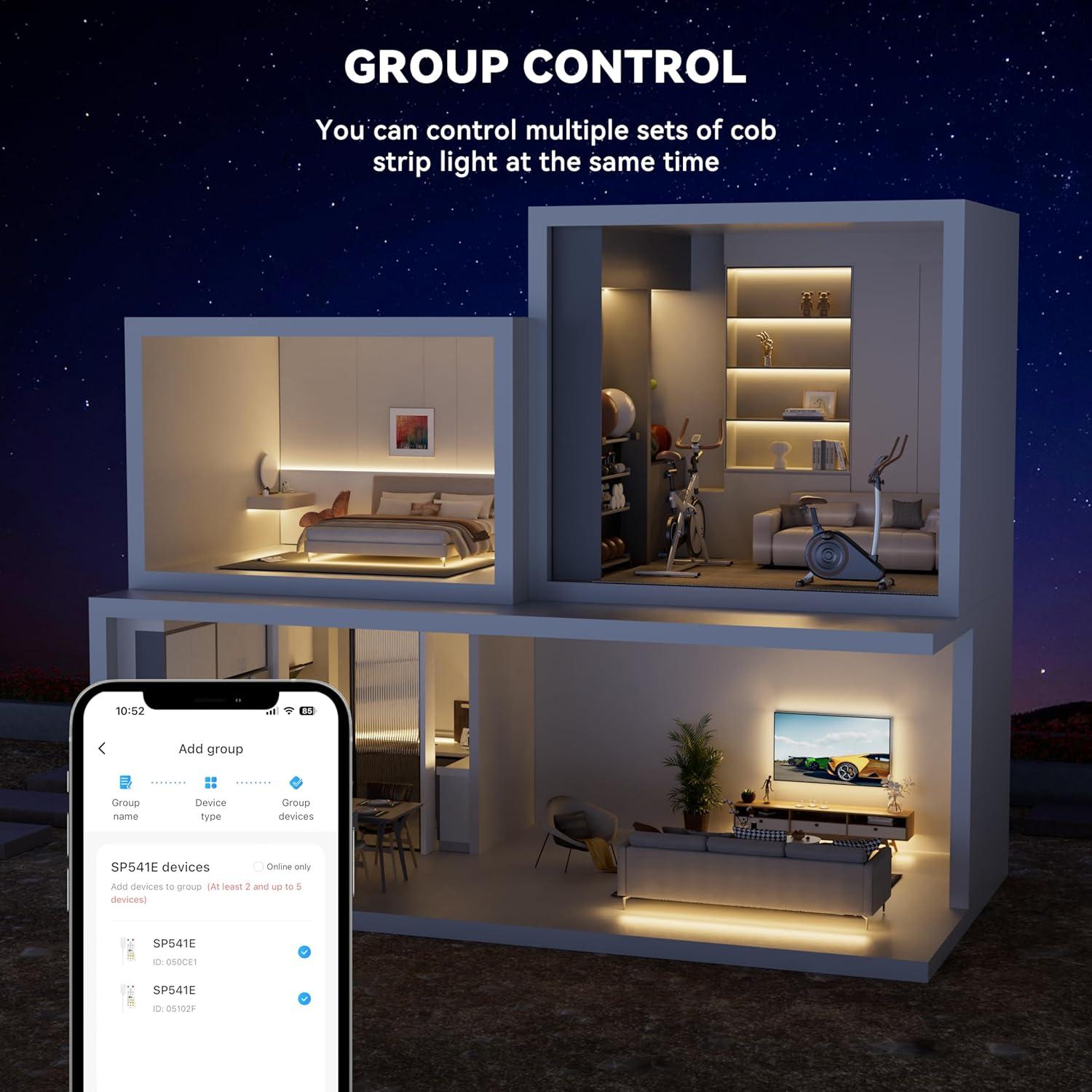 Tira de Luz LED COB PAUTIX 6.1m 3000K Regulable Compatible Alexa