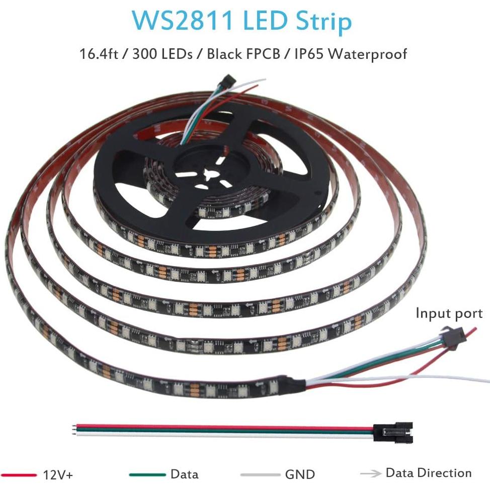 Tira LED RGB direccionable ALITOVE 5m 300 LEDs IP65
