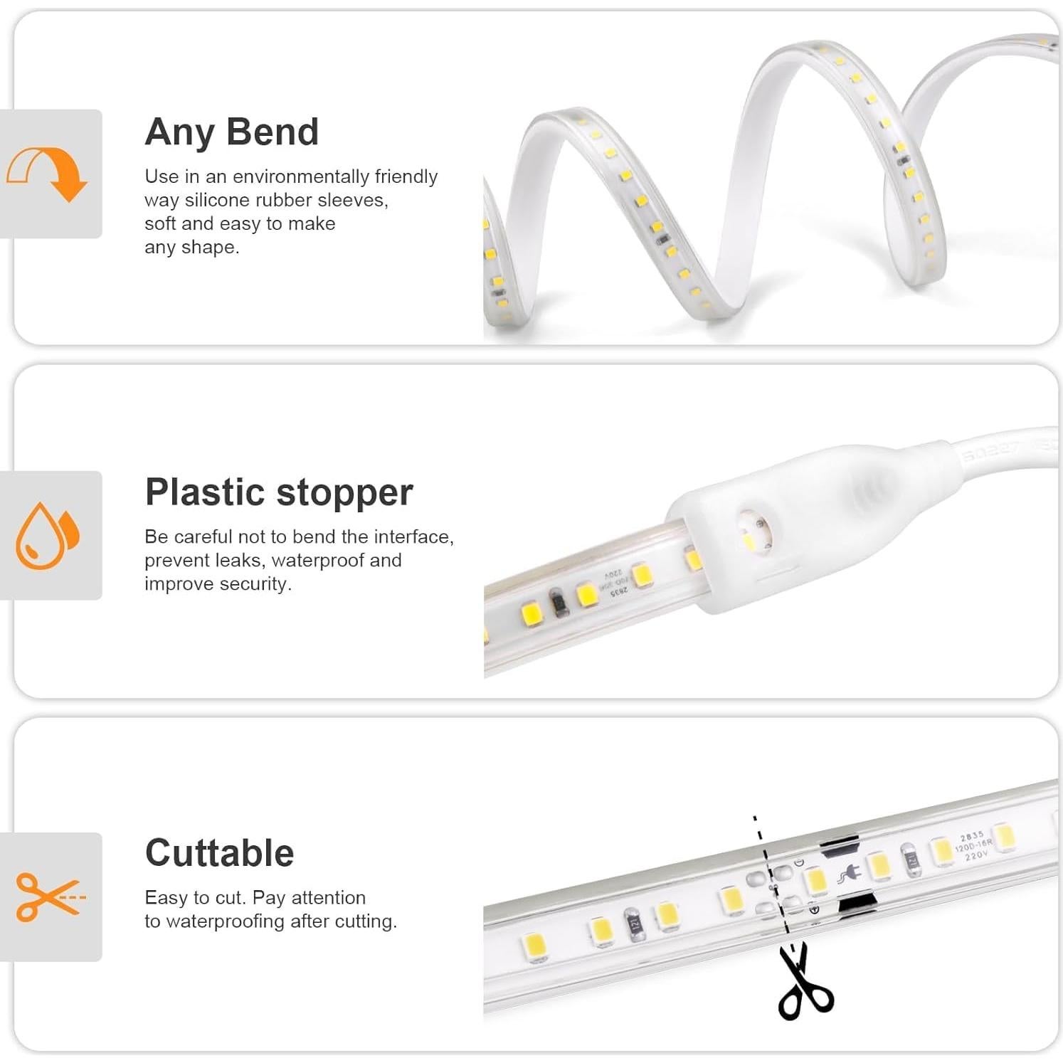 Tira LED 240 LEDs 6500K Tlinkosta 2m Impermeable Interior/Exterior