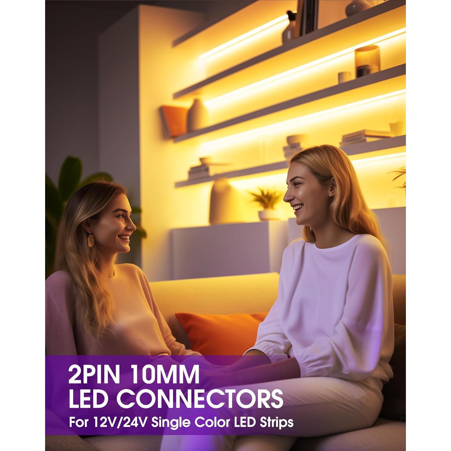 Conectores LED HitLights 12 Pack 2 Pines 10mm Sin Soldadura