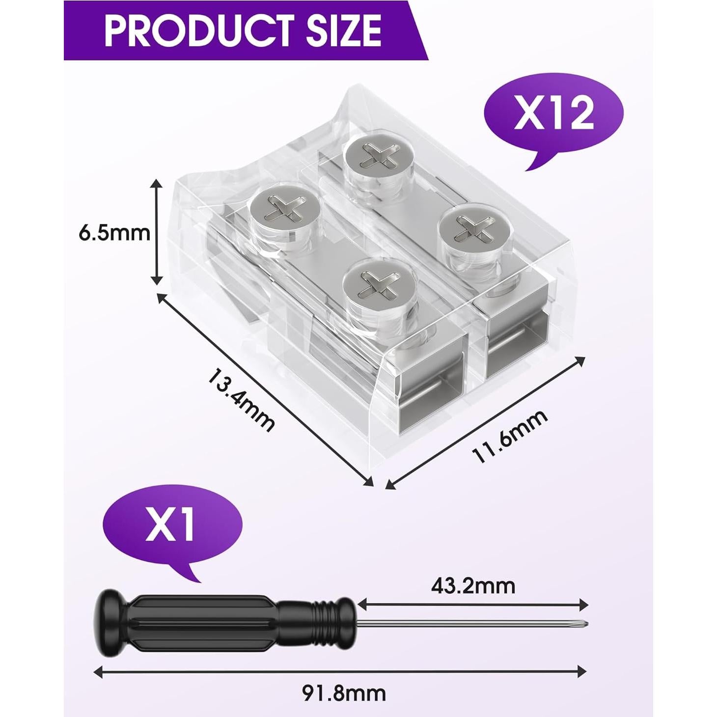 Conectores LED HitLights 12 Pack 2 Pines 10mm Sin Soldadura