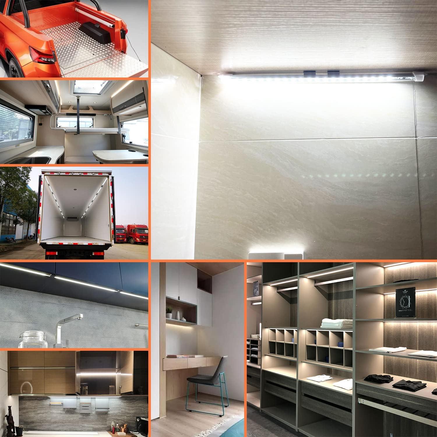 Barra de luz LED 12V LMGYES 54 LEDs 7000K blanca - Paquete de 4