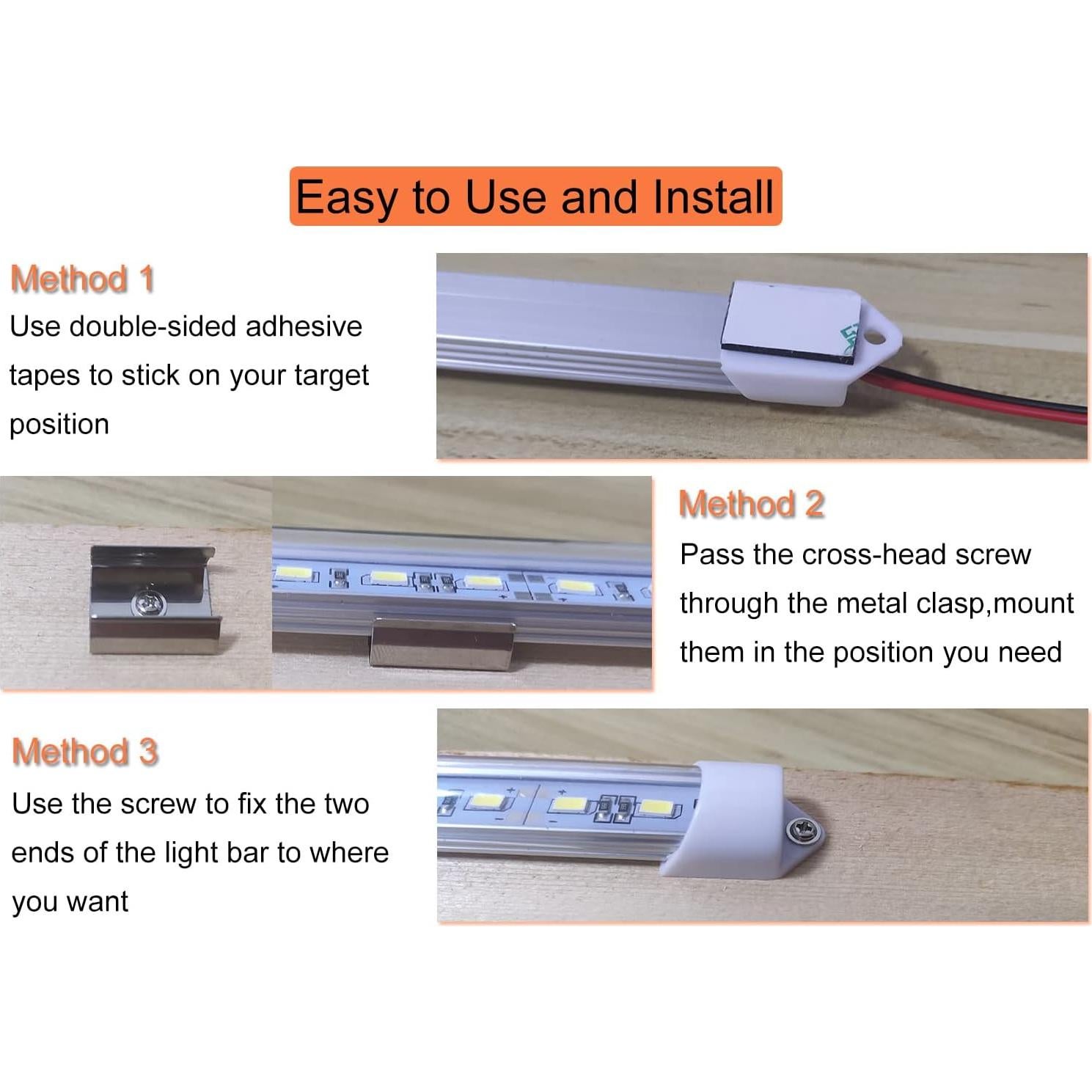 Barra de luz LED 12V LMGYES 54 LEDs 7000K blanca - Paquete de 4