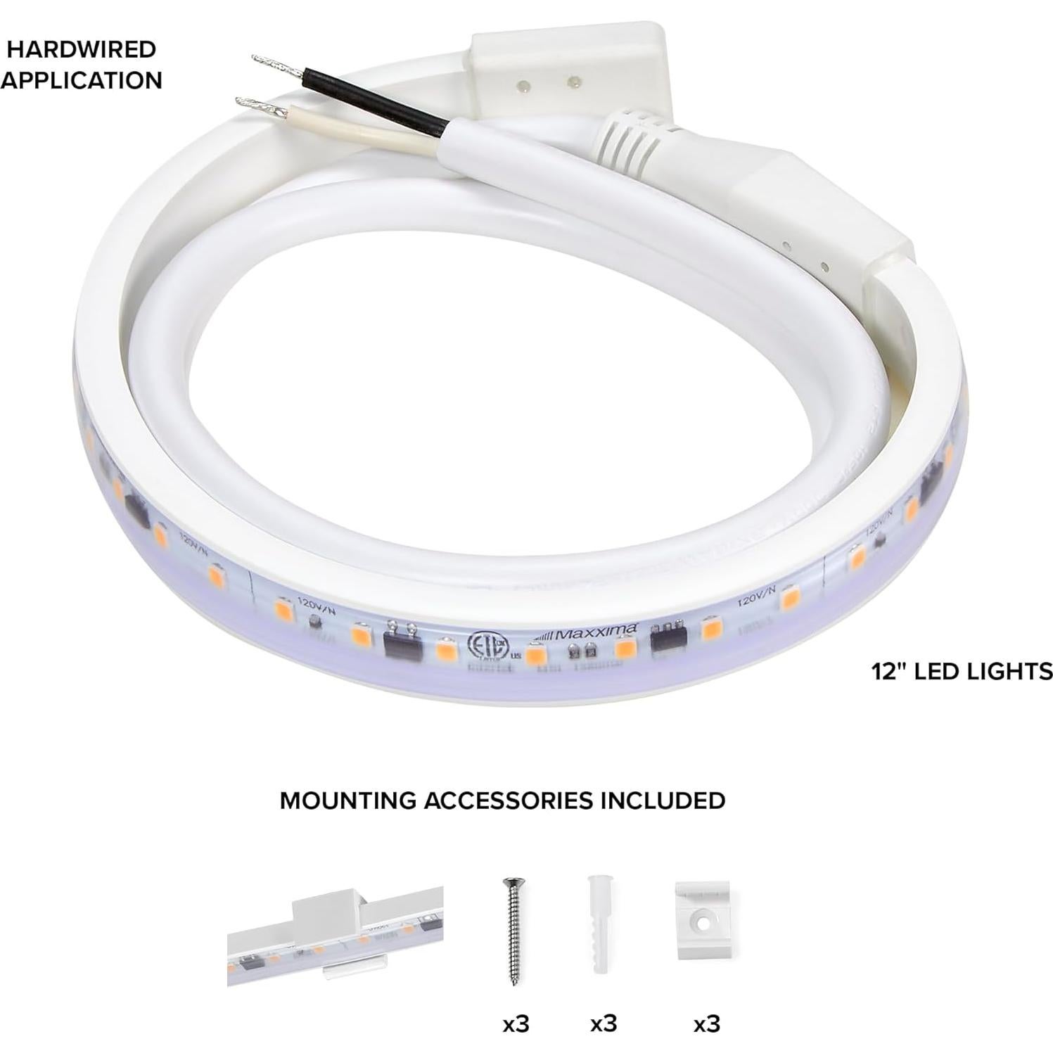 Luz de tira LED Maxxima 30.48 cm 460 lúmenes 3000K