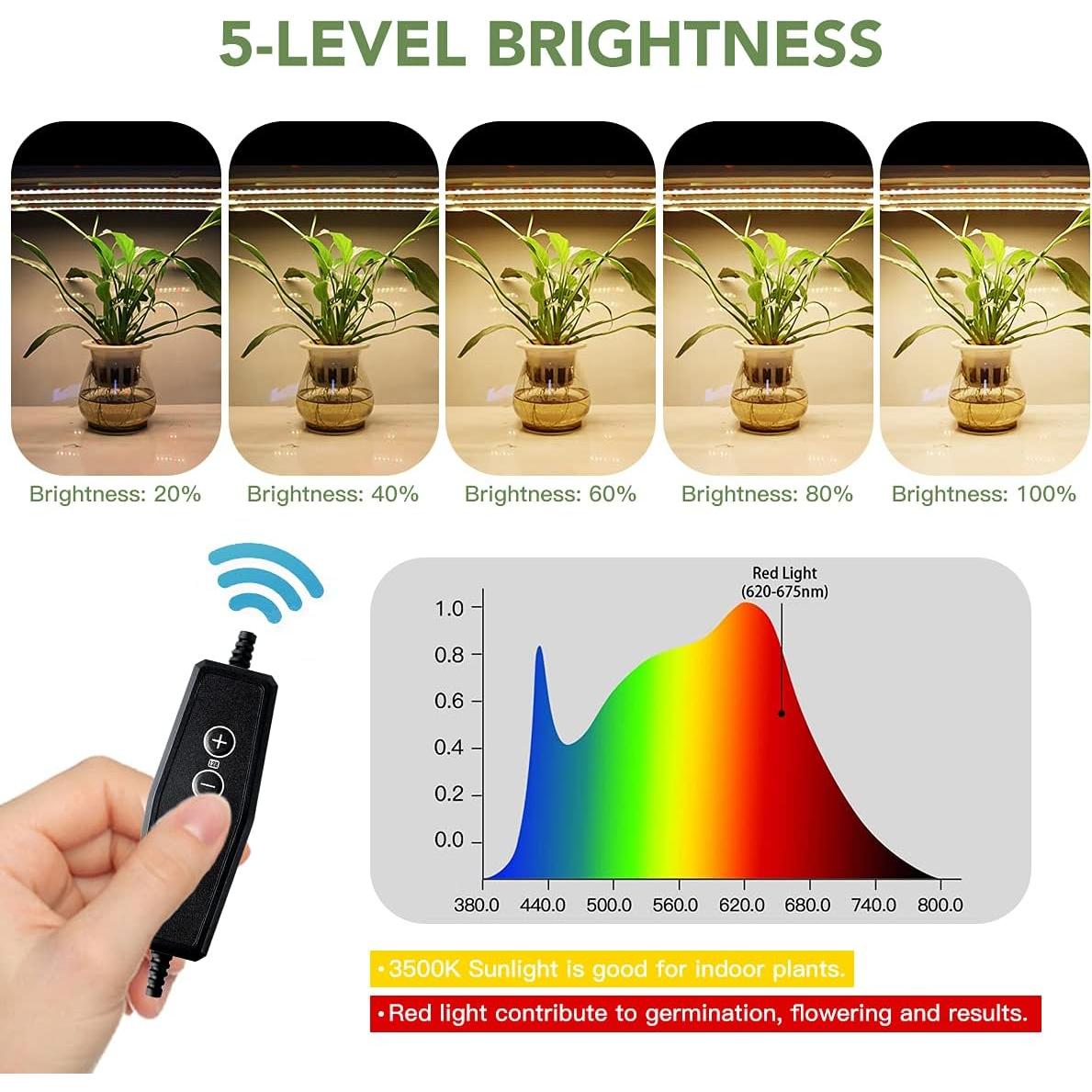 Tira de luz de crecimiento LED GYTF 3500K 34cm regulable
