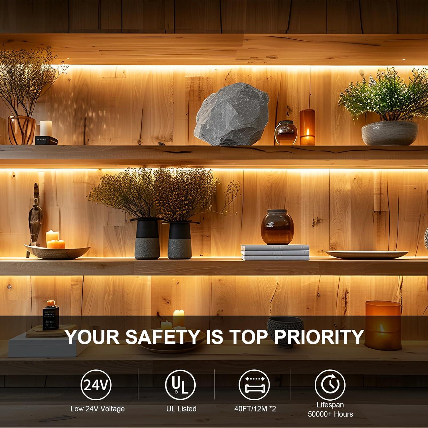 Tira de LED COB 24m BUNACET Regulable 3000K Control Remoto