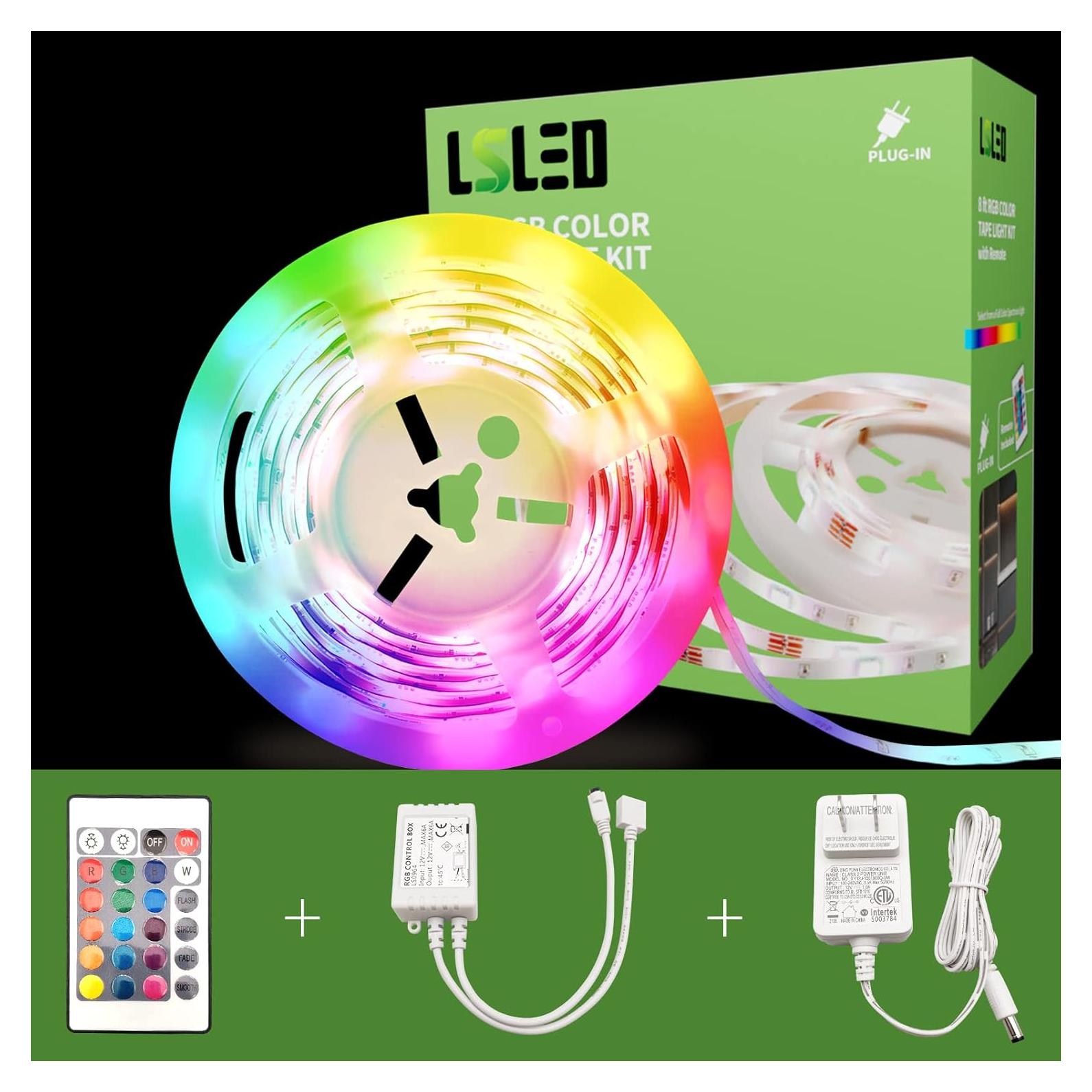 Tira LED RGB 2.4m L5L3D con control remoto y 16 colores