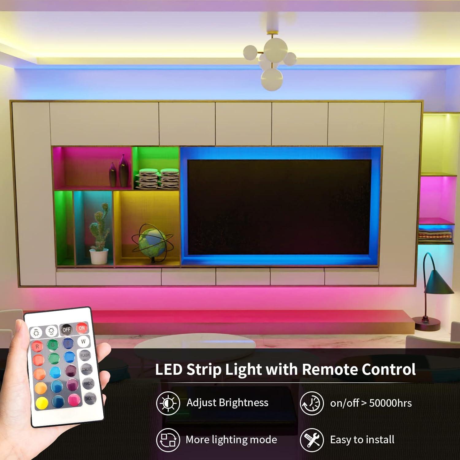 Tira LED RGB 2.4m L5L3D con control remoto y 16 colores