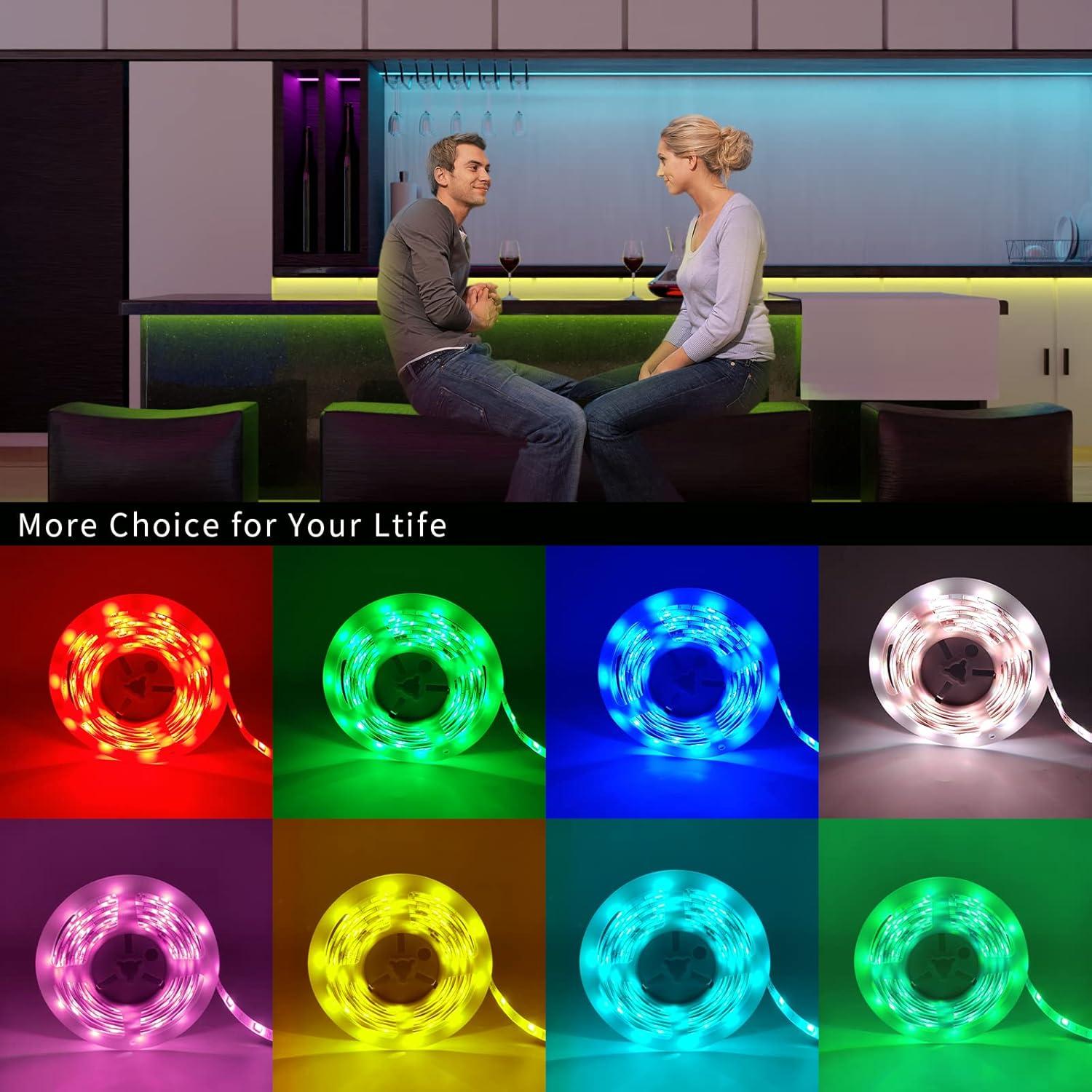 Tira LED RGB 2.4m L5L3D con control remoto y 16 colores