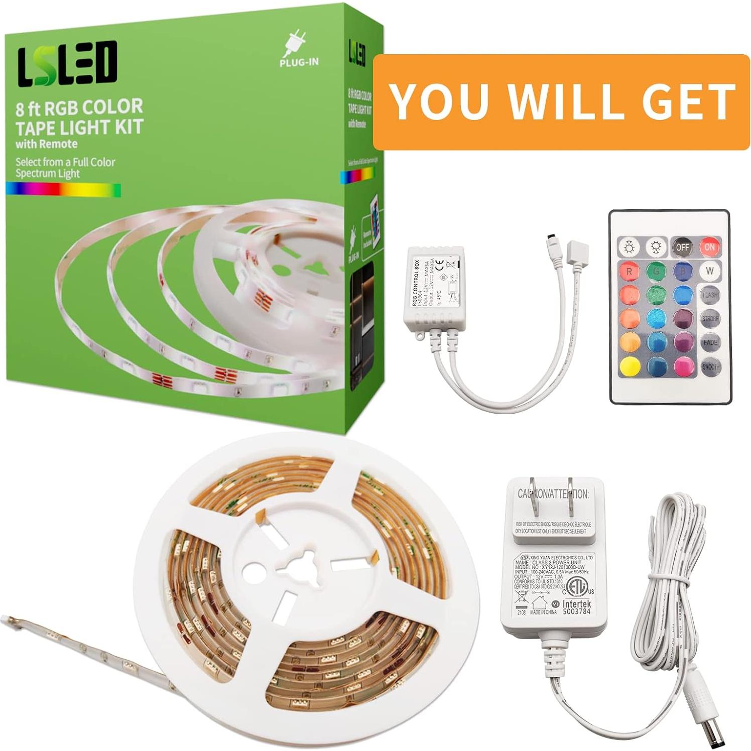 Tira LED RGB 2.4m L5L3D con control remoto y 16 colores