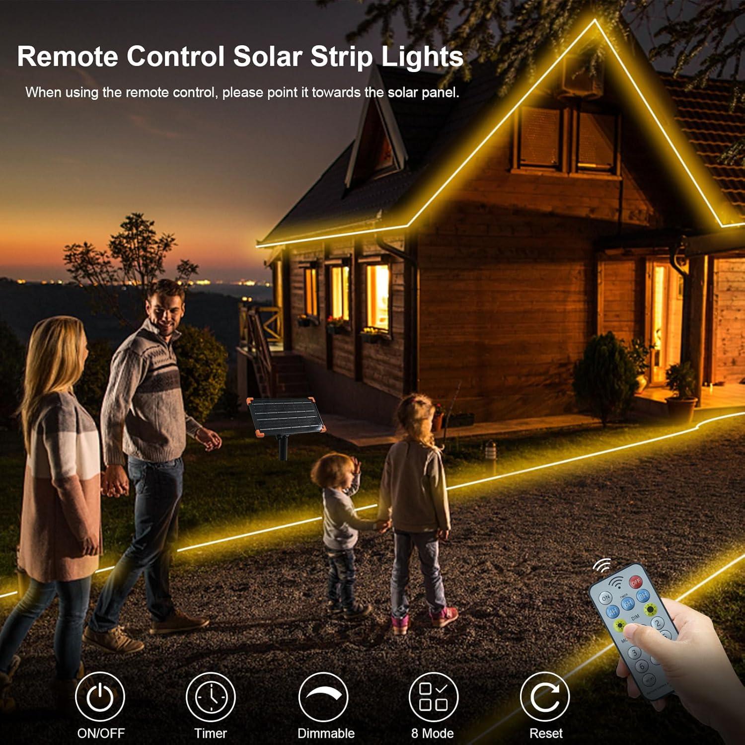 Luces LED de tira solar BSGlobal 15.24m 540 LED IP68 Blanco cálido