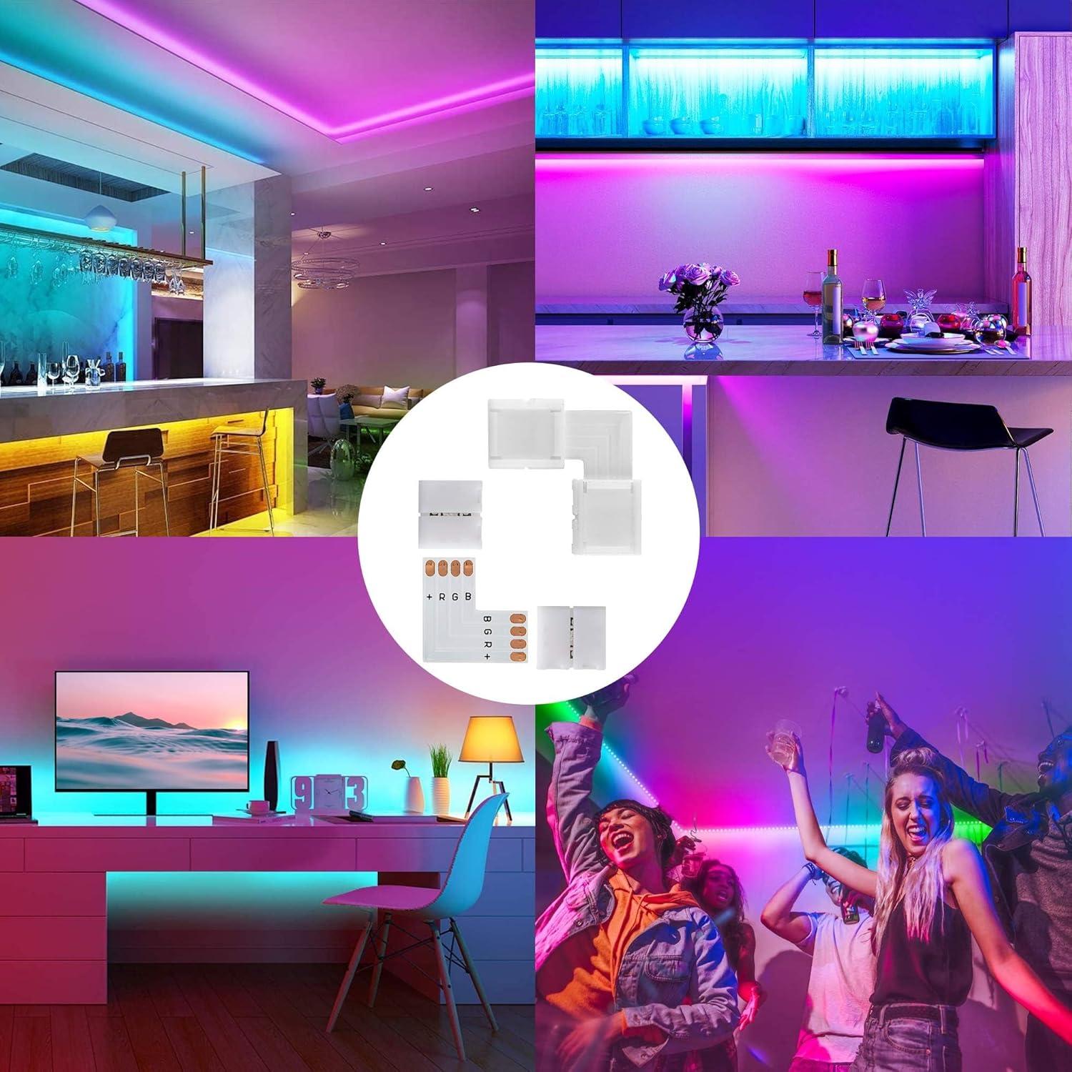 Conectores LED 4 Pines JACKYLED 10mm - 20 Clips y 10 Hojas L