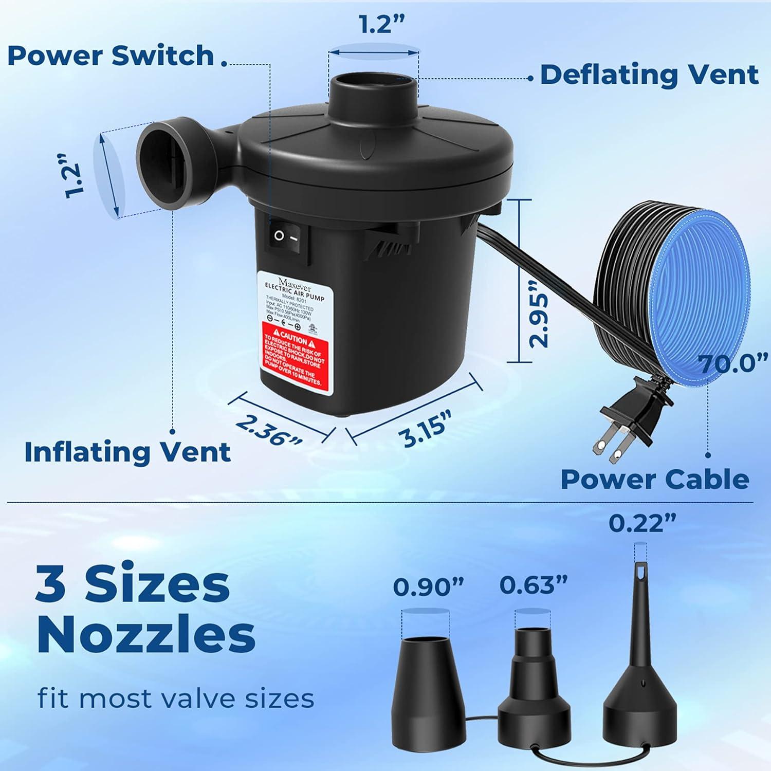 Bomba de aire eléctrica MAXEVER 8201 400L/min portátil
