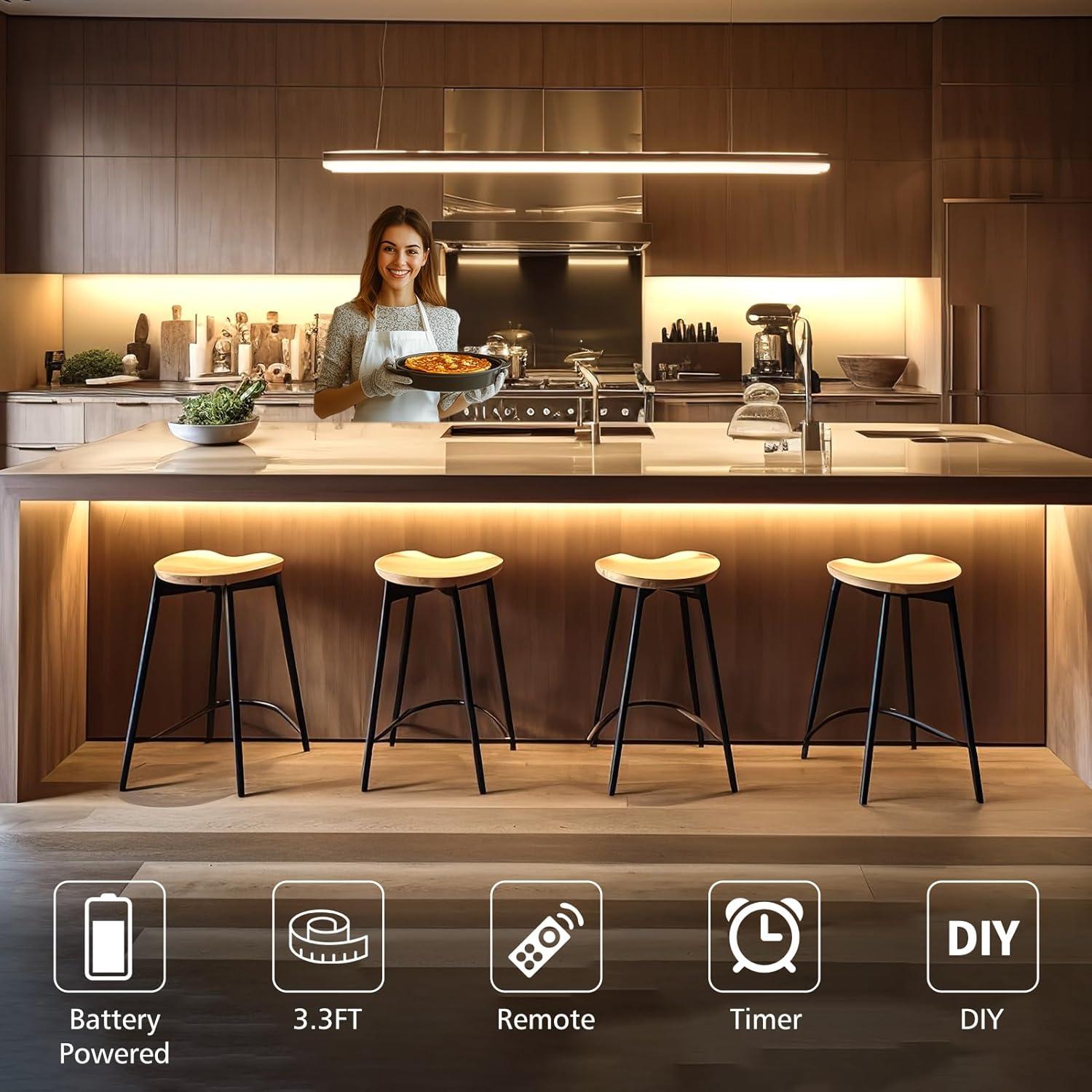 Tira de luces LED Echosari 1.0m 2700K con control remoto