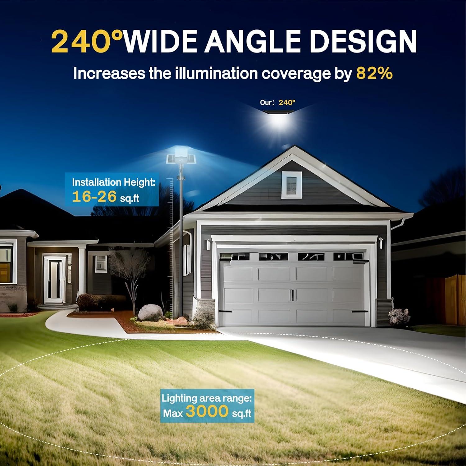 Luz de Calle Solar 5000W Leadzon IP67 Control Remoto 450000LM