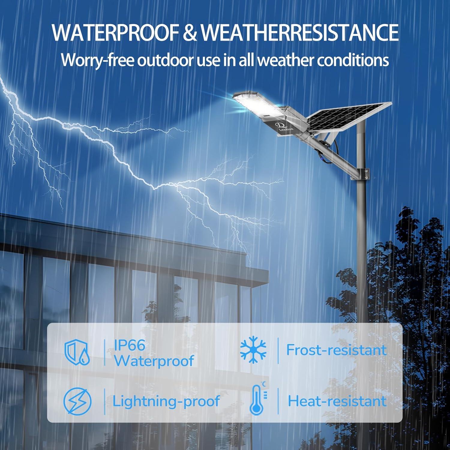 Luz de Calle Solar 5000W Leadzon IP67 Control Remoto 450000LM