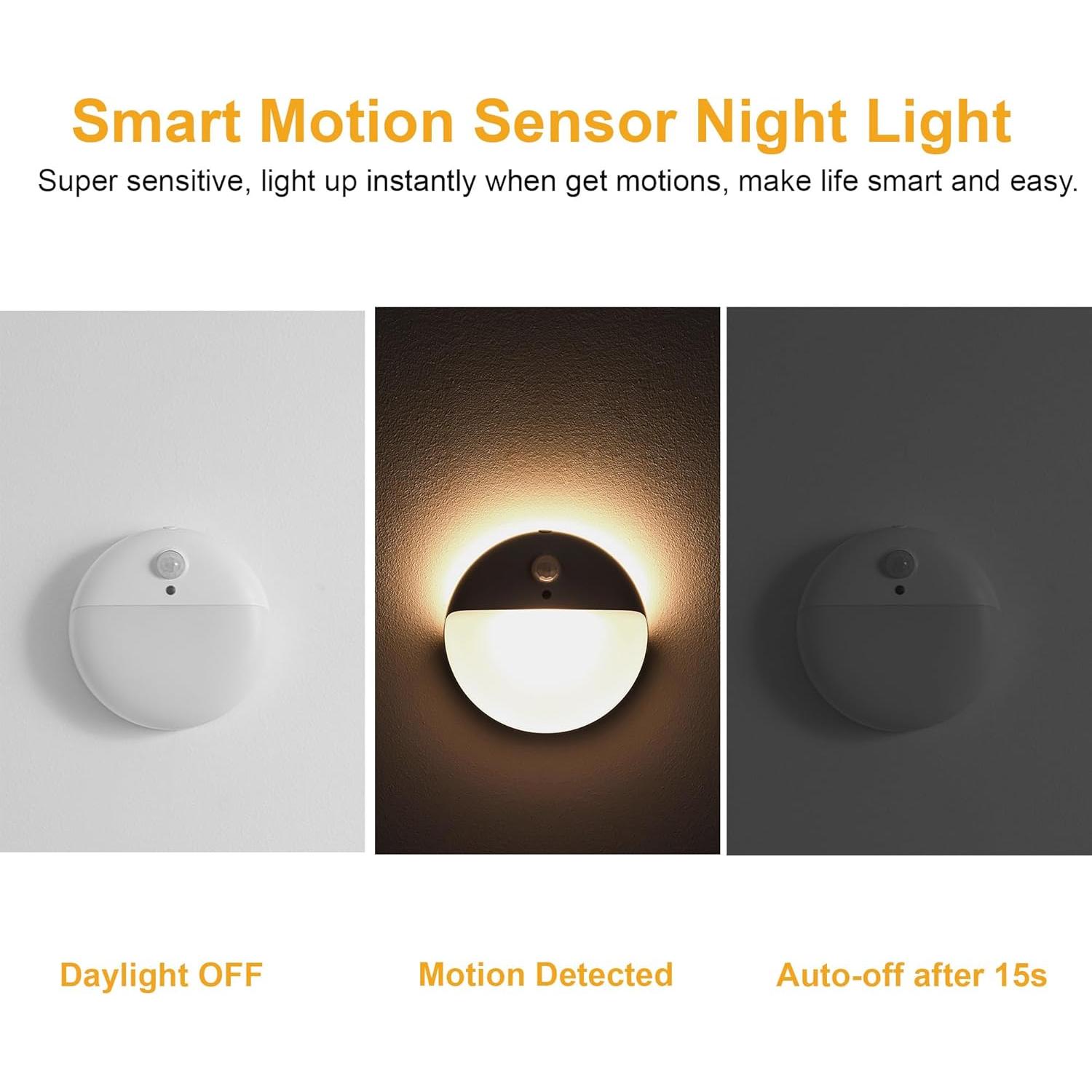 Paquete de 4 luces nocturnas YUNLEX con sensor de movimiento