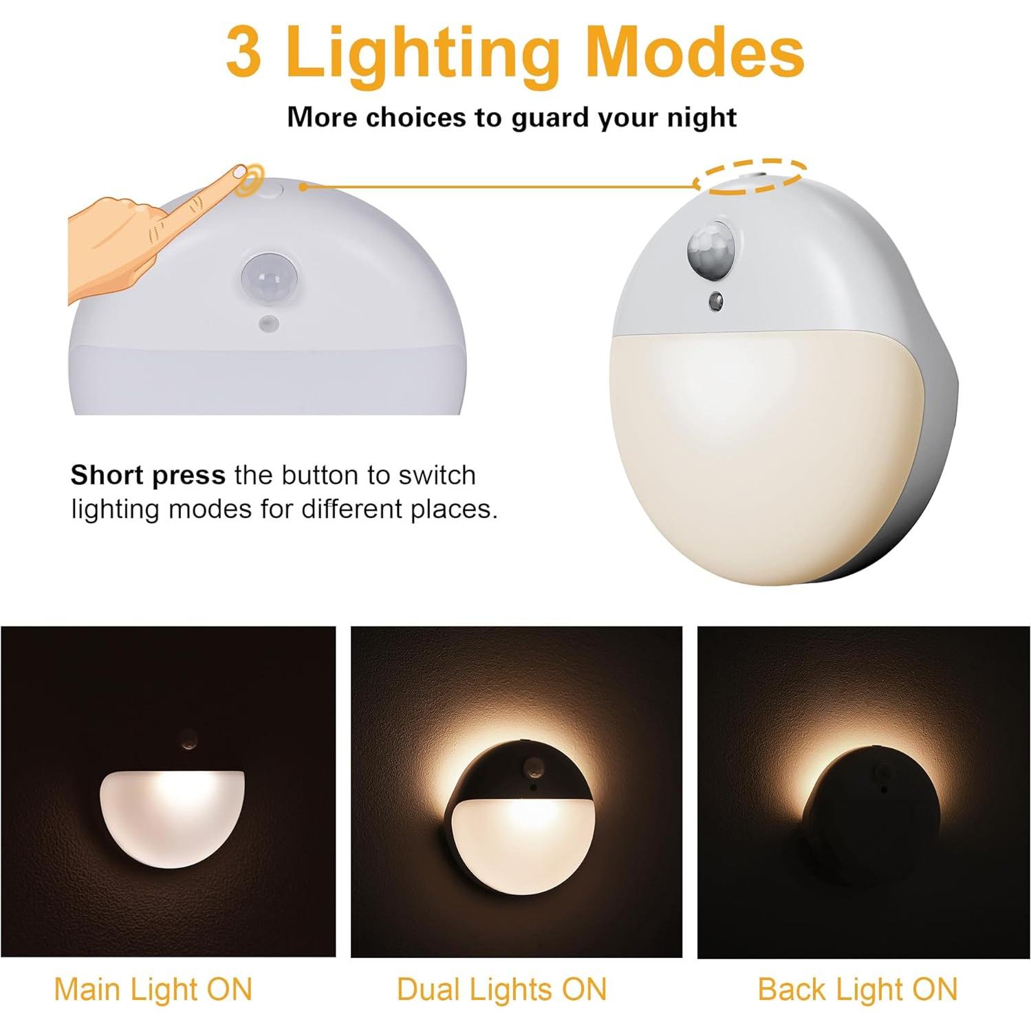 Paquete de 4 luces nocturnas YUNLEX con sensor de movimiento