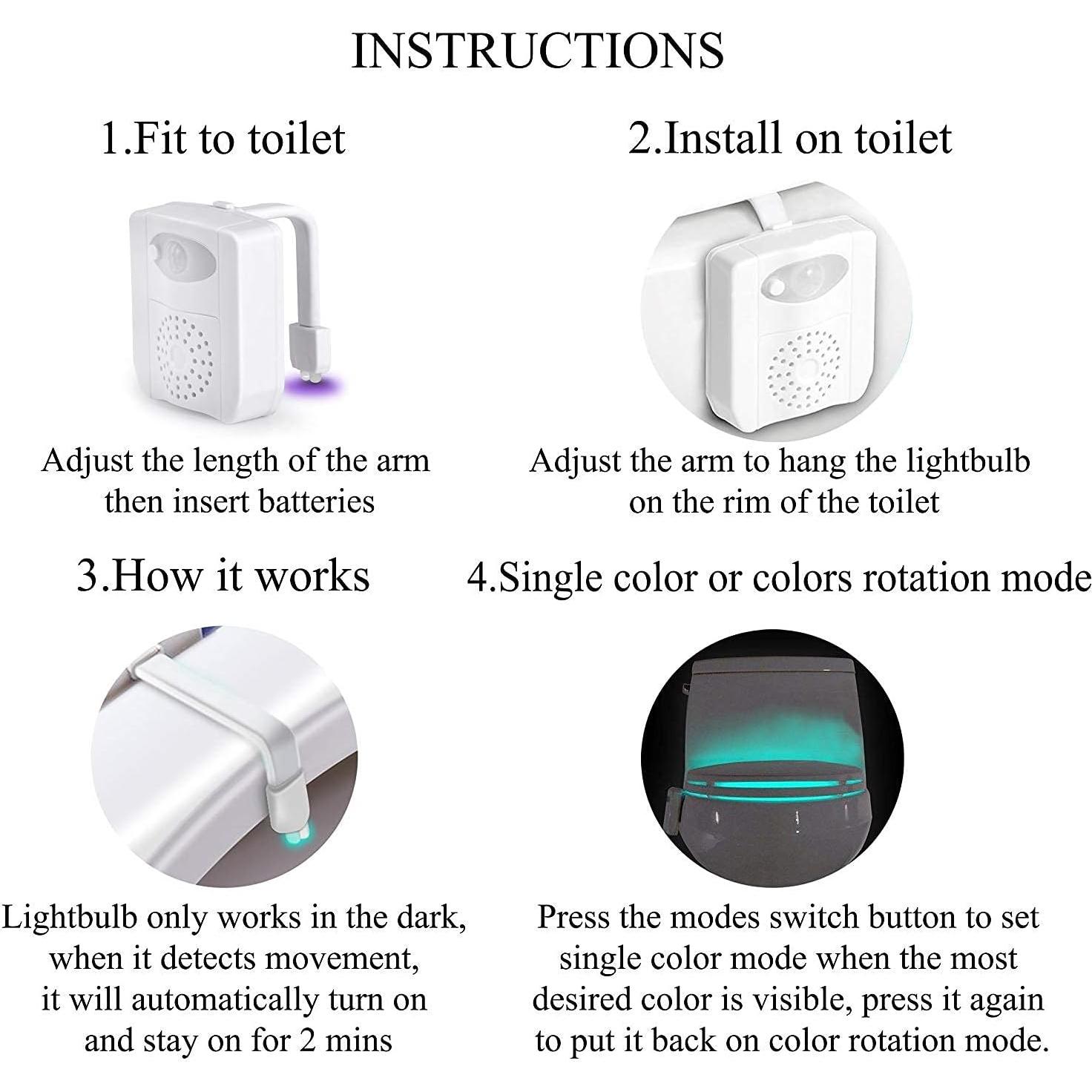 Luz de Inodoro ZEZHOU LED 16 Colores con Sensor de Movimiento