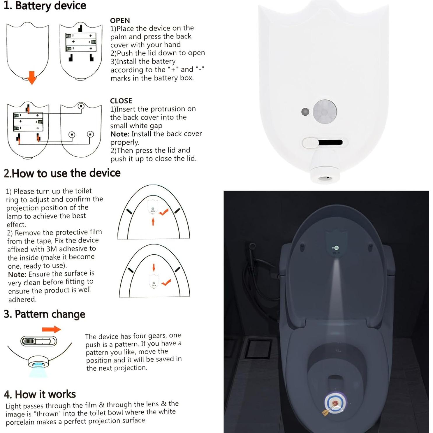 Luz Nocturna para Inodoro OriGlam con Sensor de Movimiento