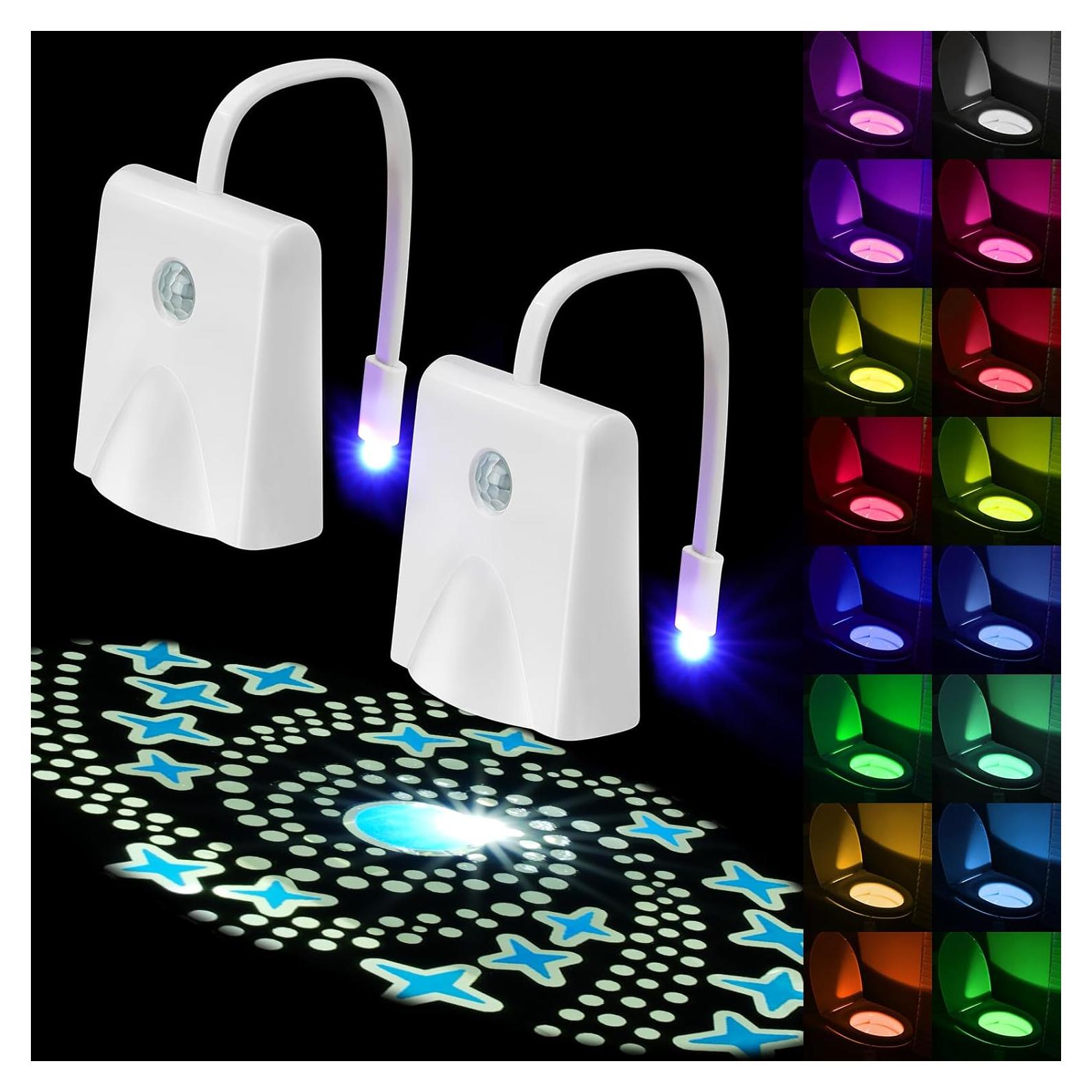 Luces Nocturnas para Inodoro HOTUT, 2PCS LED Recargables USB
