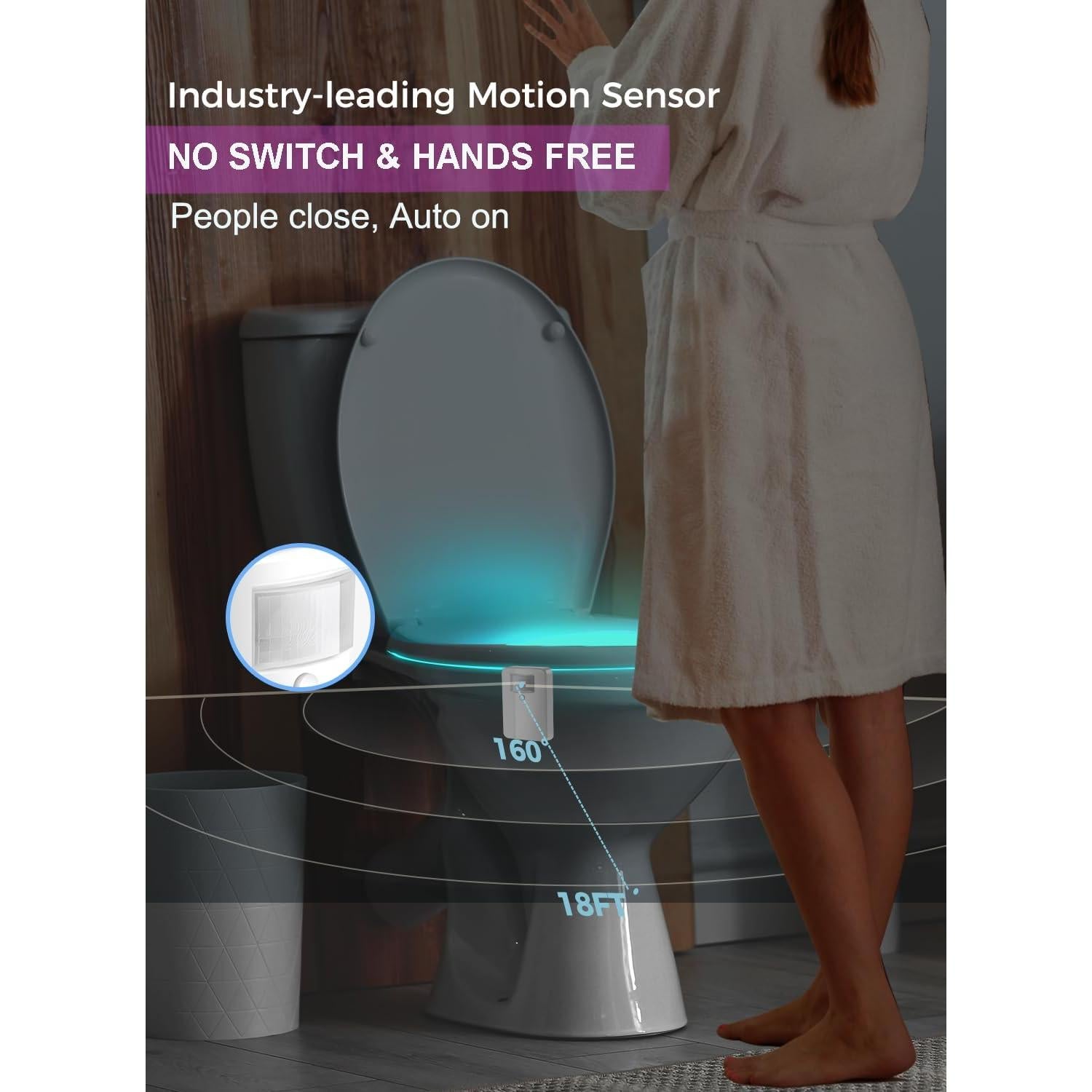Luz Nocturna para Inodoro Aomofun con Sensor de Movimiento