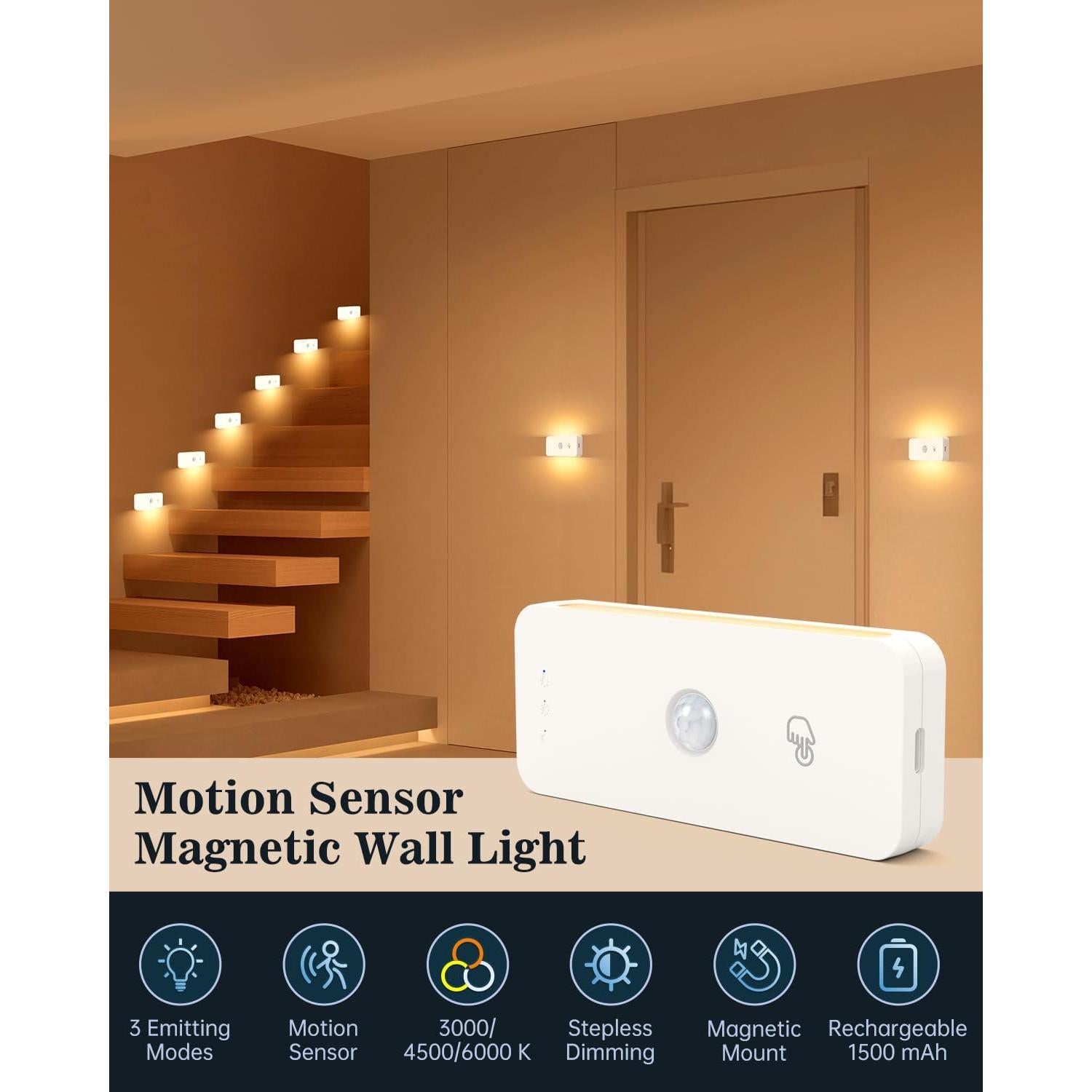 Luces Nocturnas con Sensor de Movimiento Yiliaw - Paquete de 2