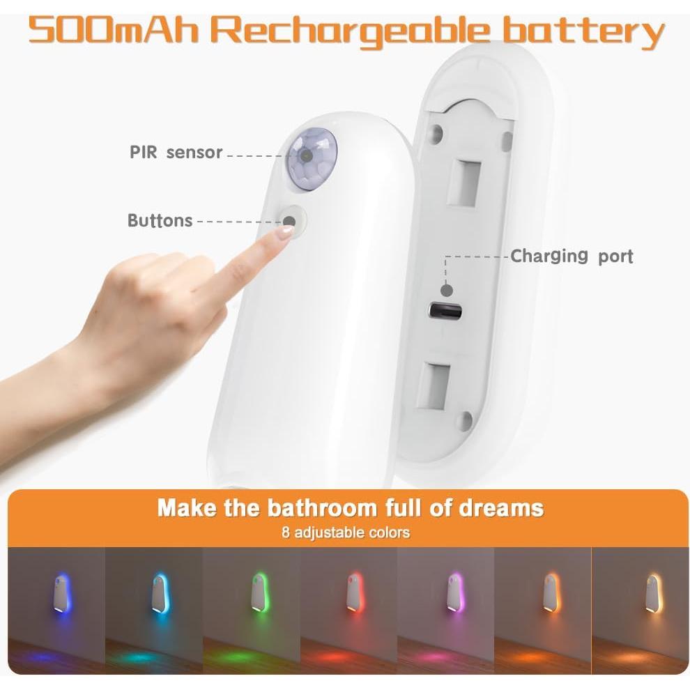 Luz de Inodoro LED BLE con Sensor de Movimiento - Paquete de 2