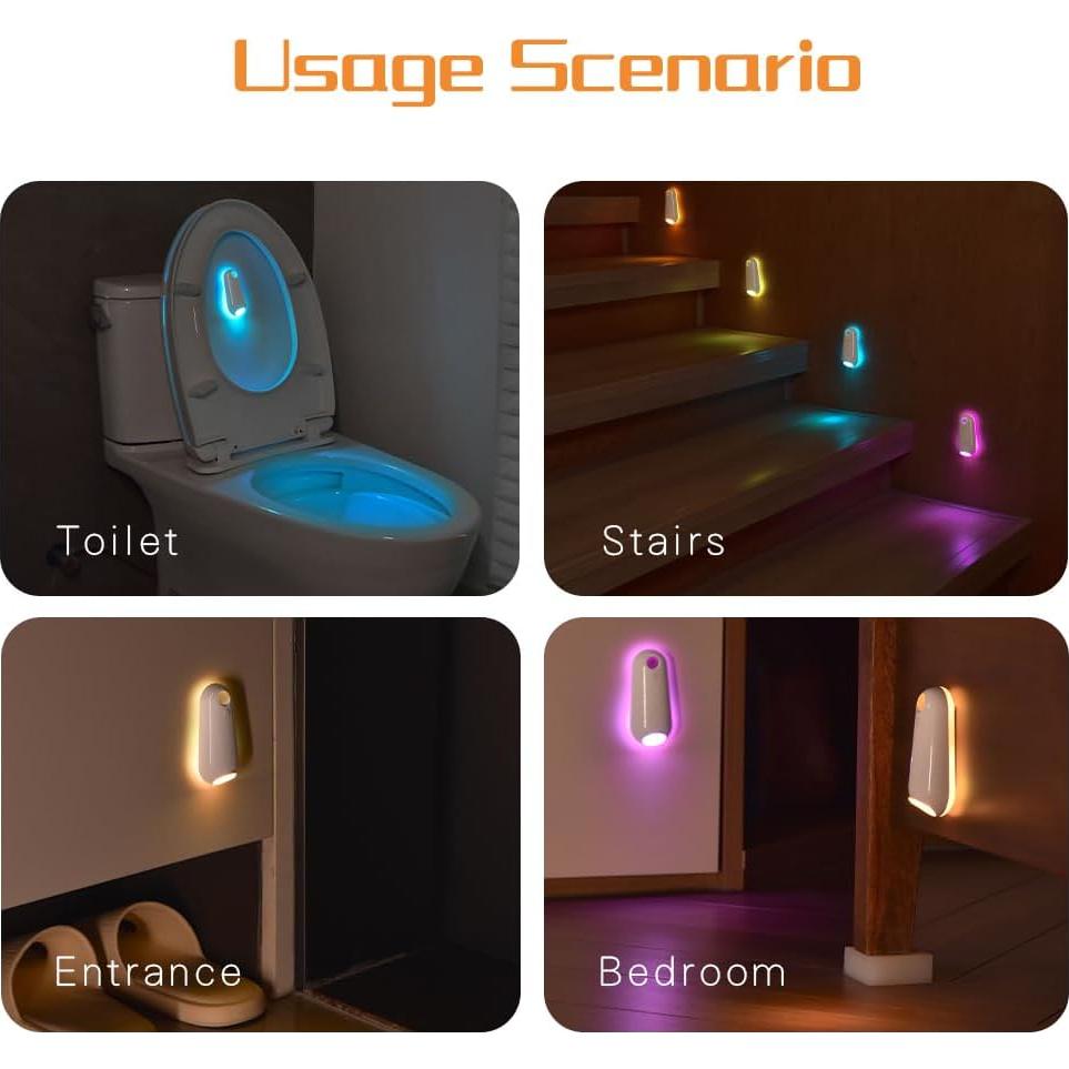 Luz de Inodoro LED BLE con Sensor de Movimiento - Paquete de 2