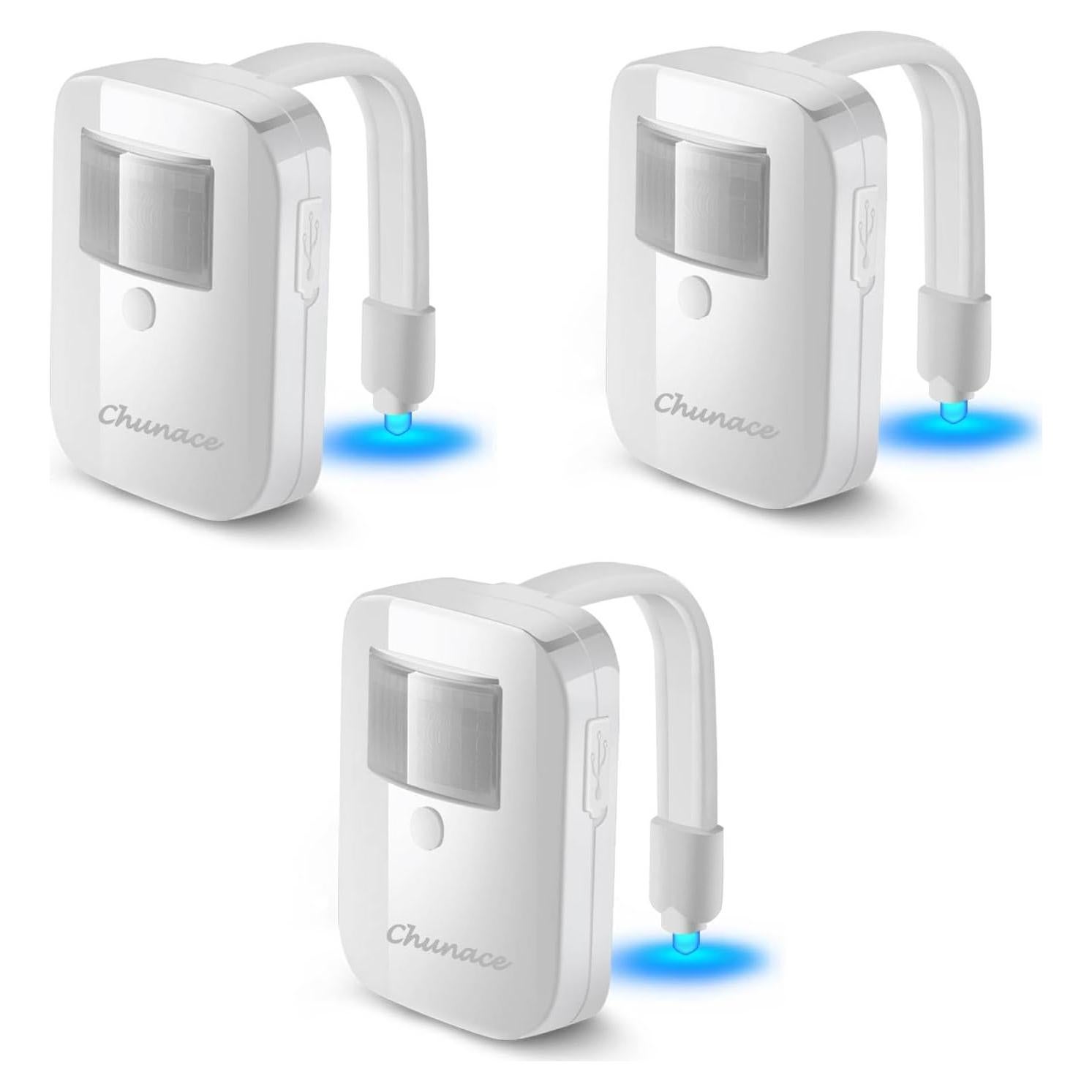 Paquete de 3 luces nocturnas recargables Chunace LED 16 colores