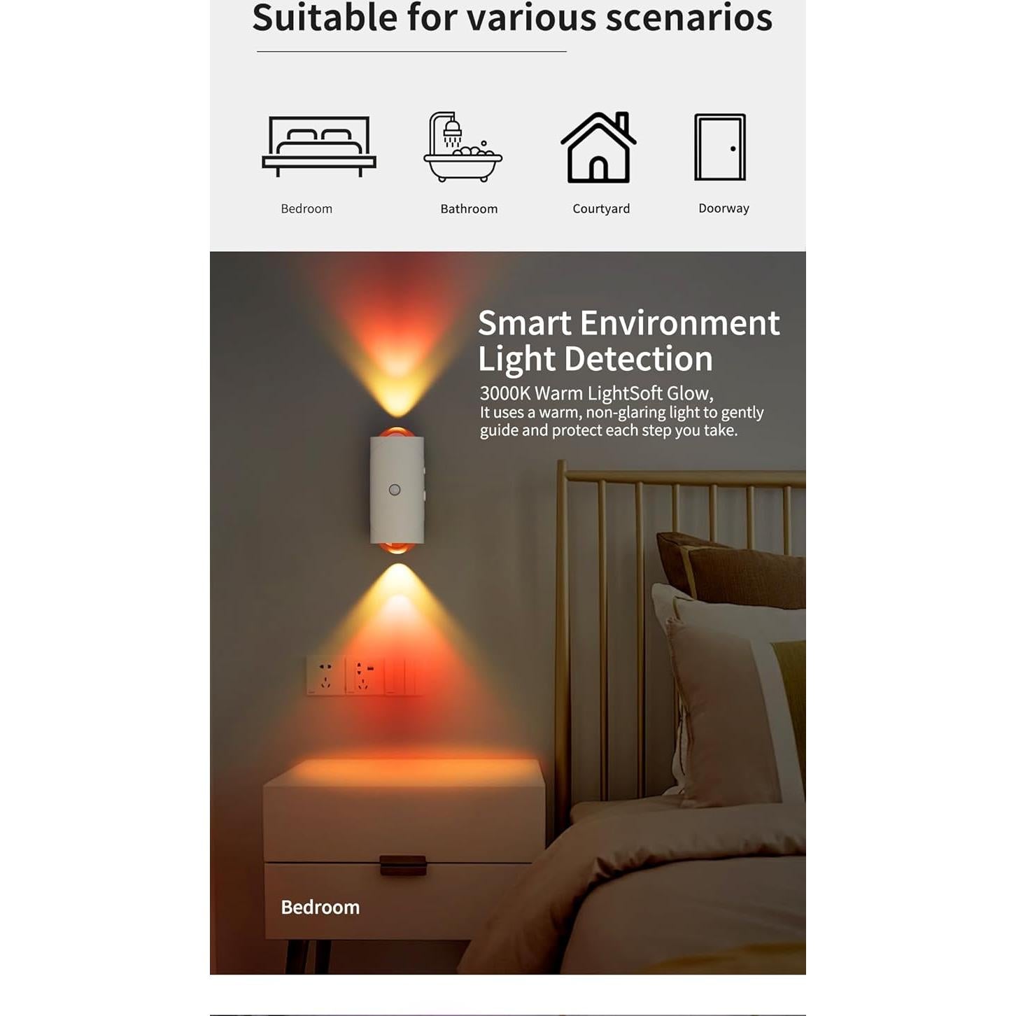 Luz Nocturna con Sensor de Movimiento Shilin USB Tipo-C 11cm